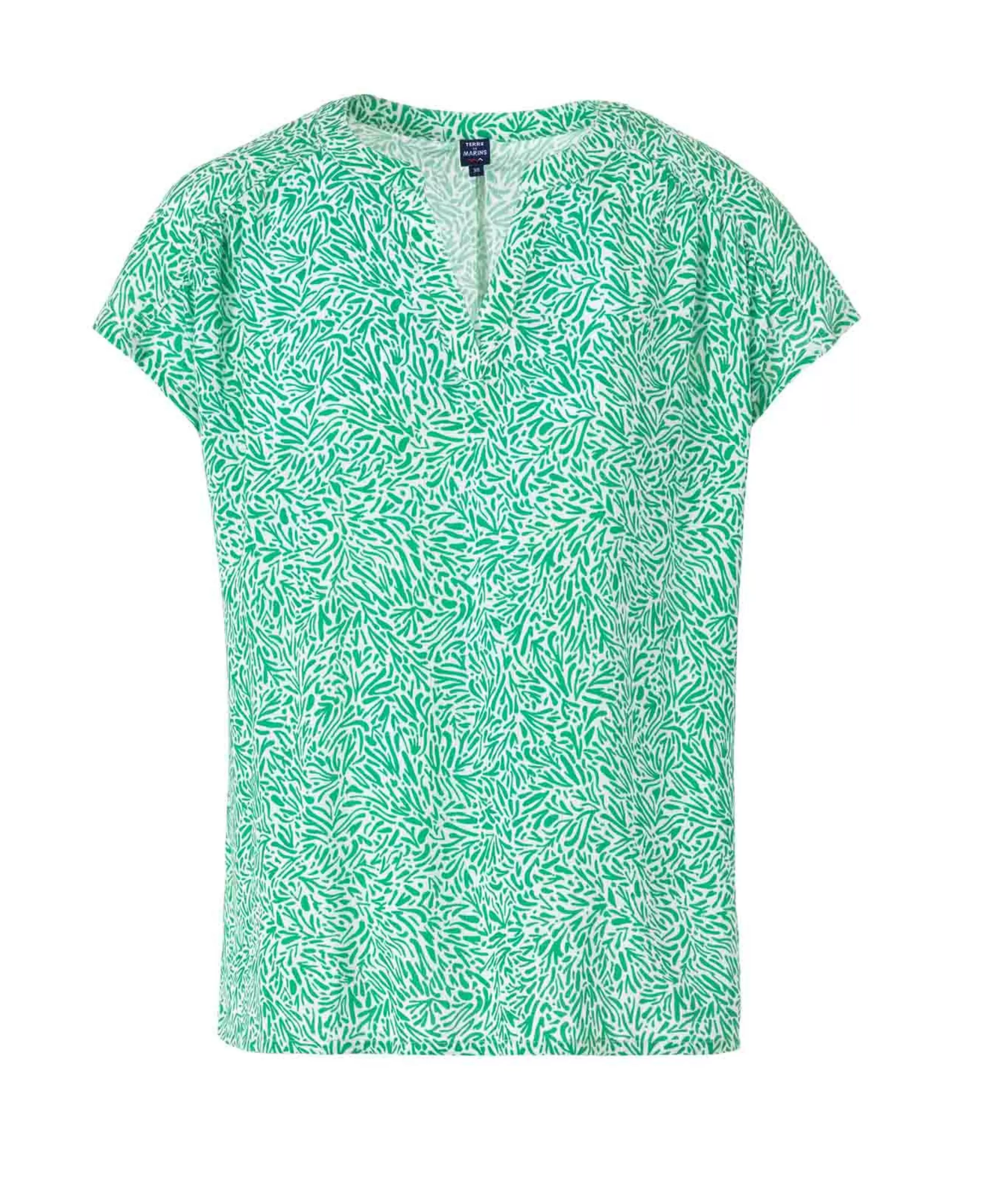 Terre de Marins BLOUSE MC IMPRIME VERT OSBLO Store