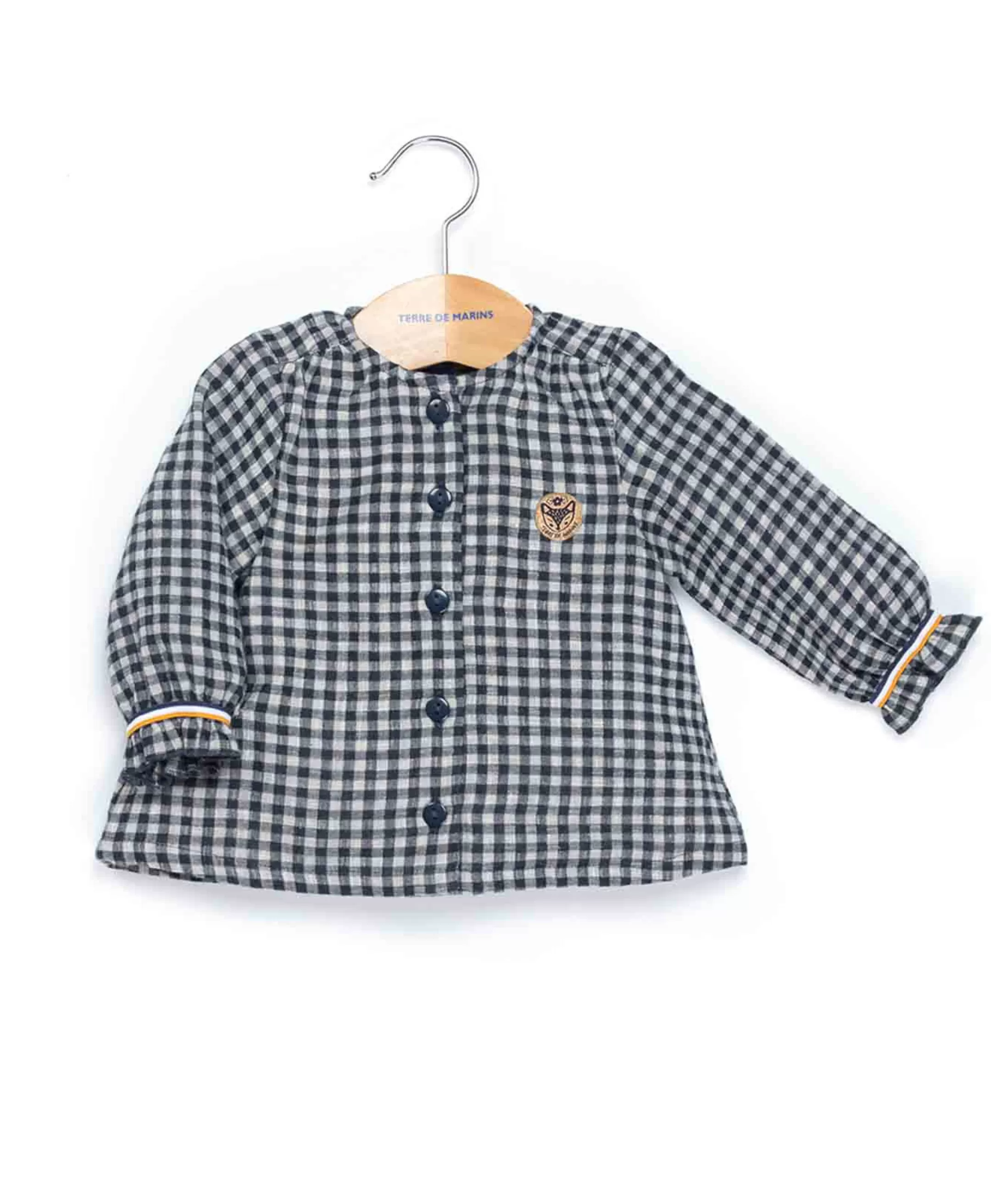 Terre de Marins BLOUSE ML CARREAUX INDIGO CHALOUSE Outlet