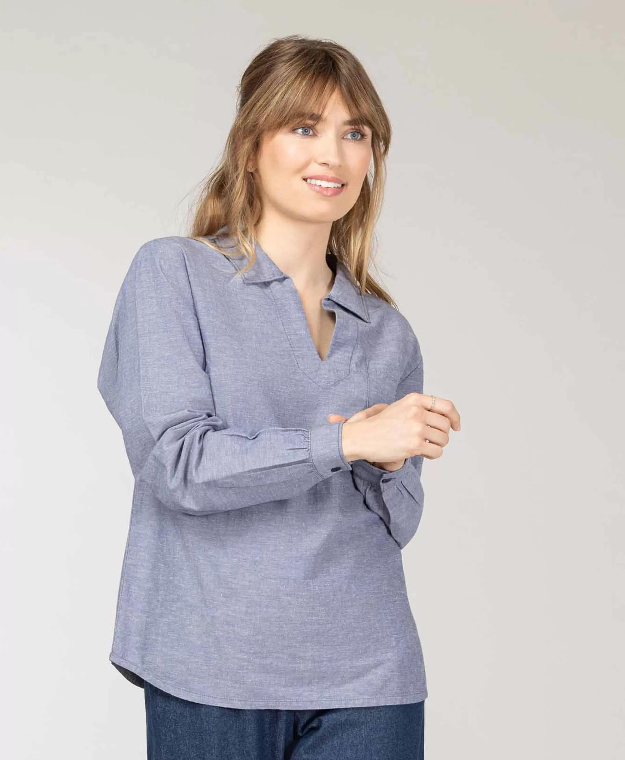 Terre de Marins BLOUSE ML INDIGO COTOUEST Cheap