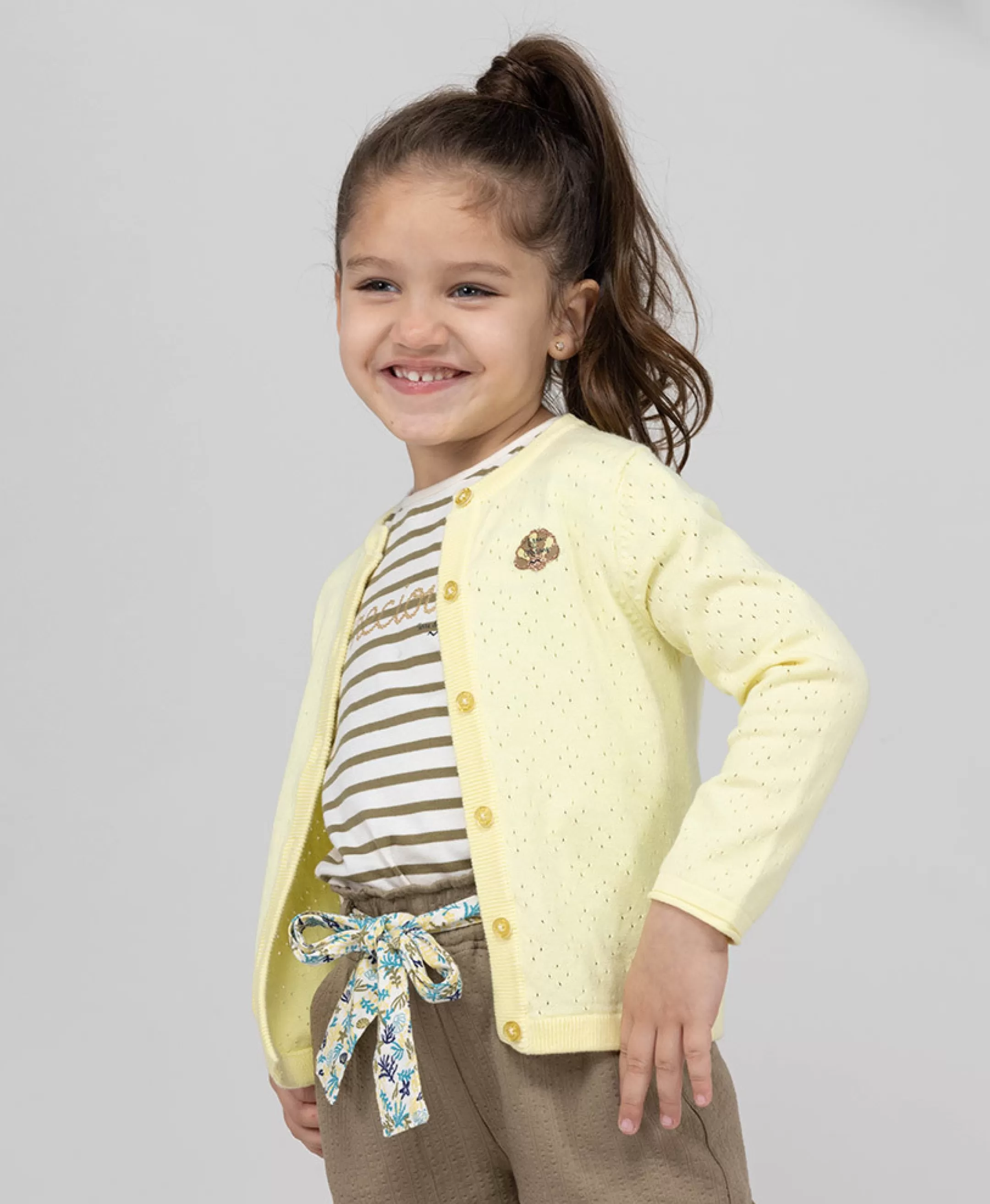 Terre de Marins CARDIGAN TRICOT JAUNE BLANCHI IJOL Outlet