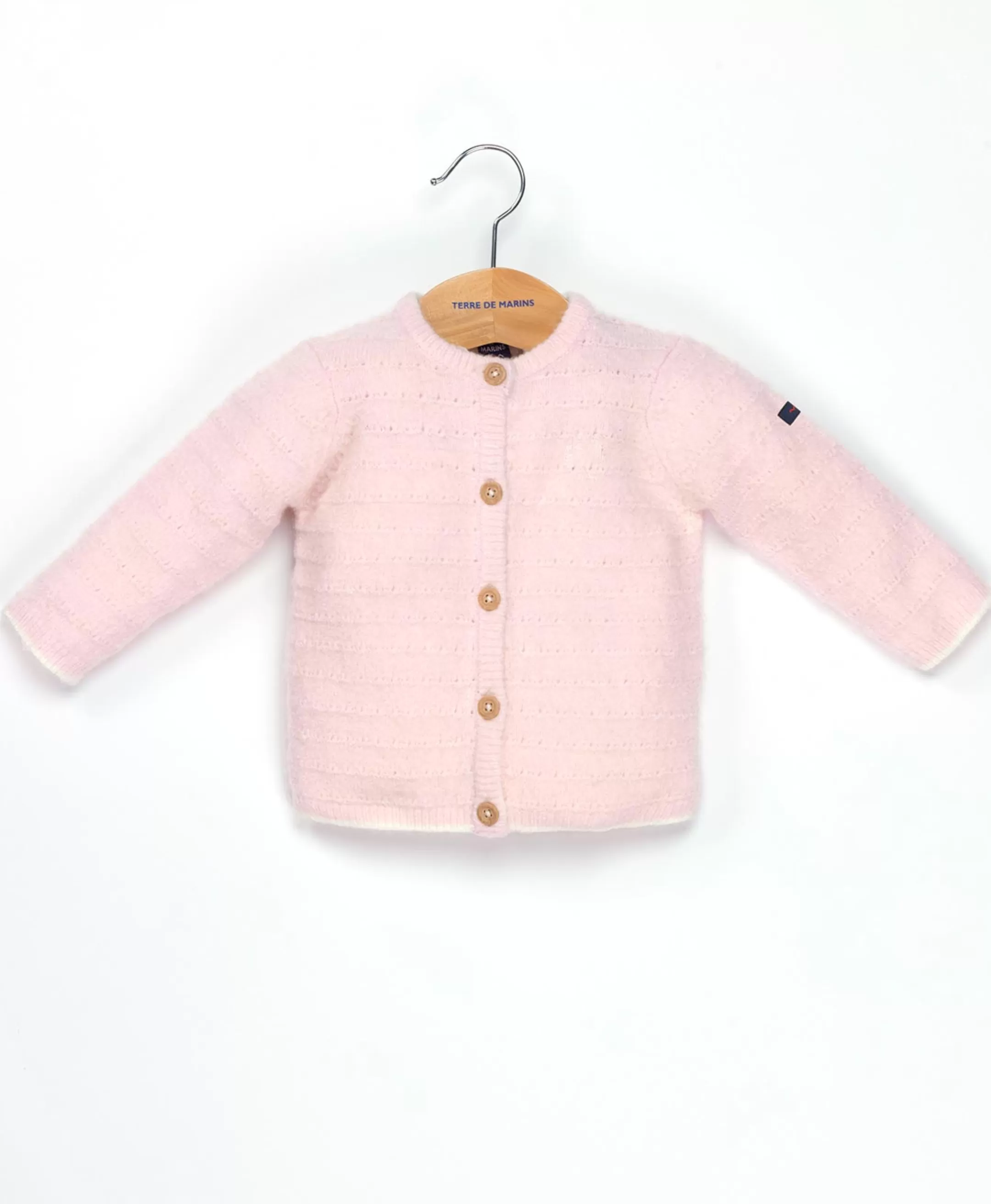 Terre de Marins CARDIGAN TRICOT ROSE PALE CHARDI Best