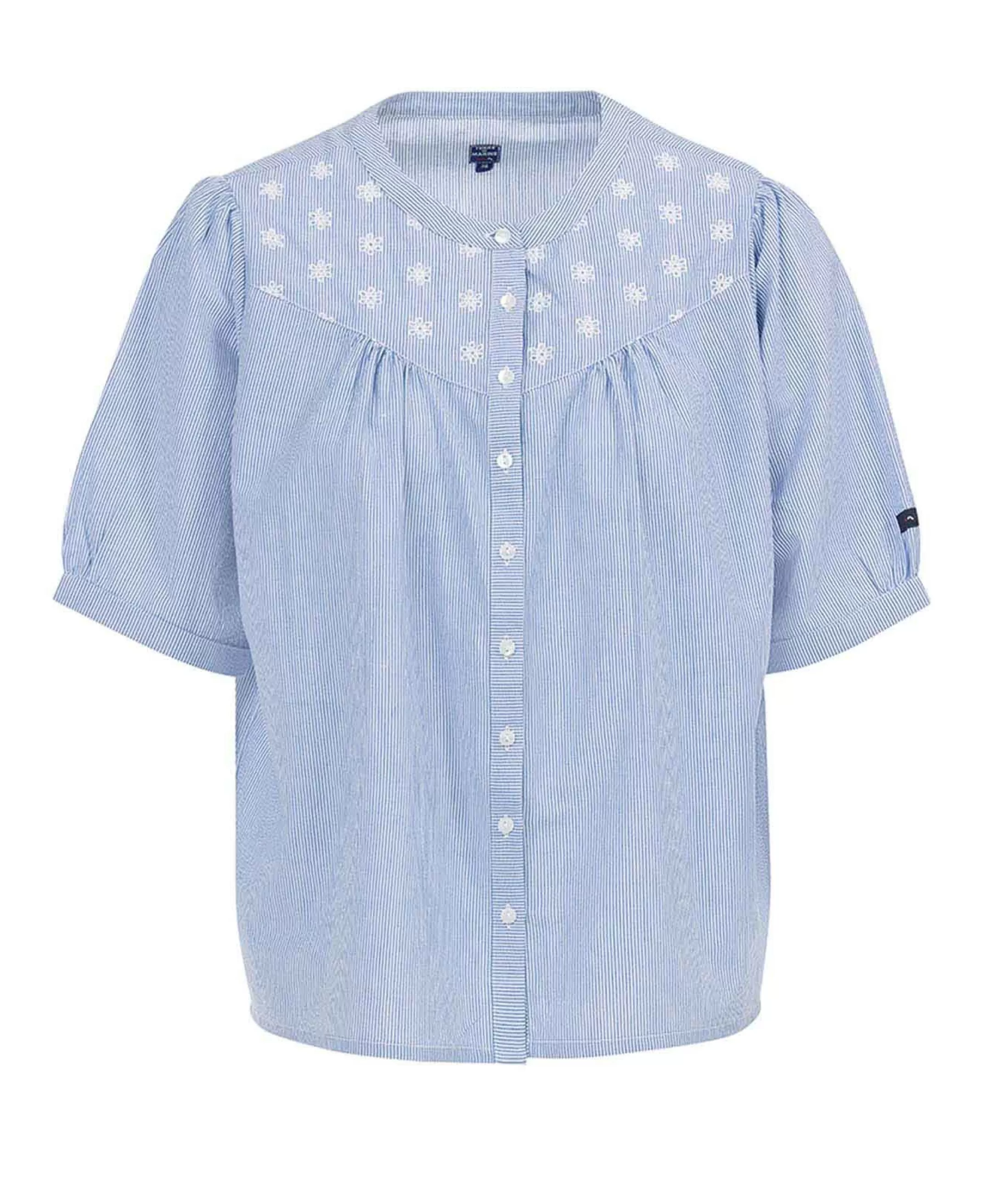 Terre de Marins CHEMISE CHEMISIER MC RAYE BLANC / BLEU ESMI Online