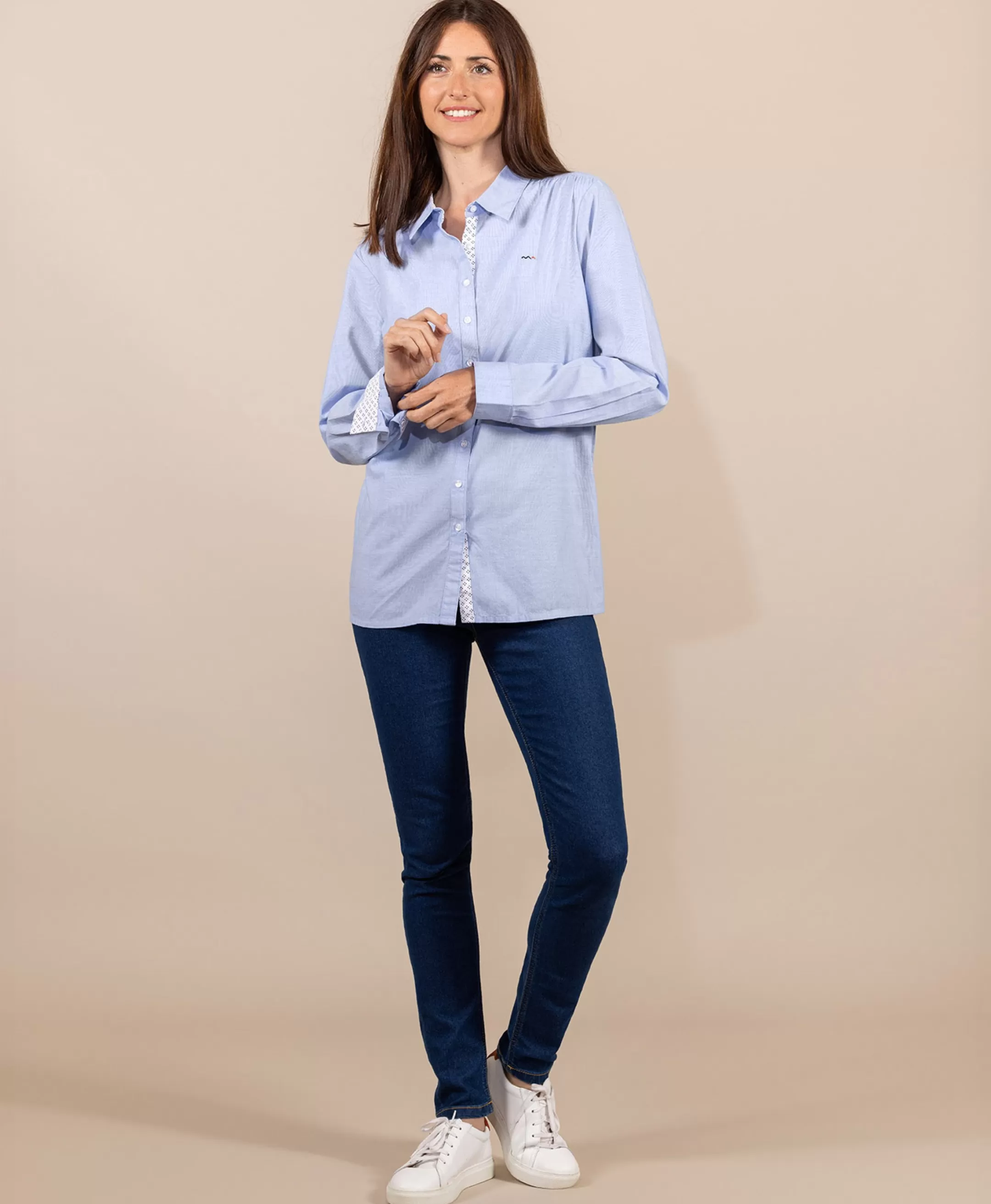 Terre de Marins CHEMISE CHEMISIER ML BLEU CIEL CARLINA Flash Sale