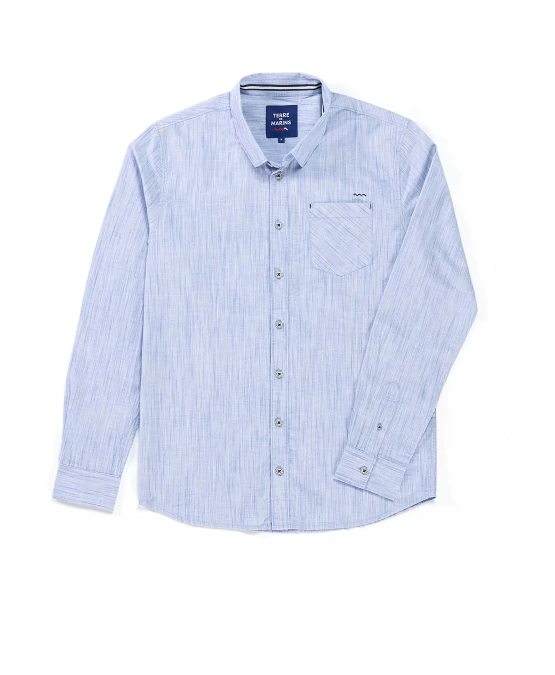 Terre de Marins CHEMISE CHEMISIER ML BLEU CIEL CELONA Shop