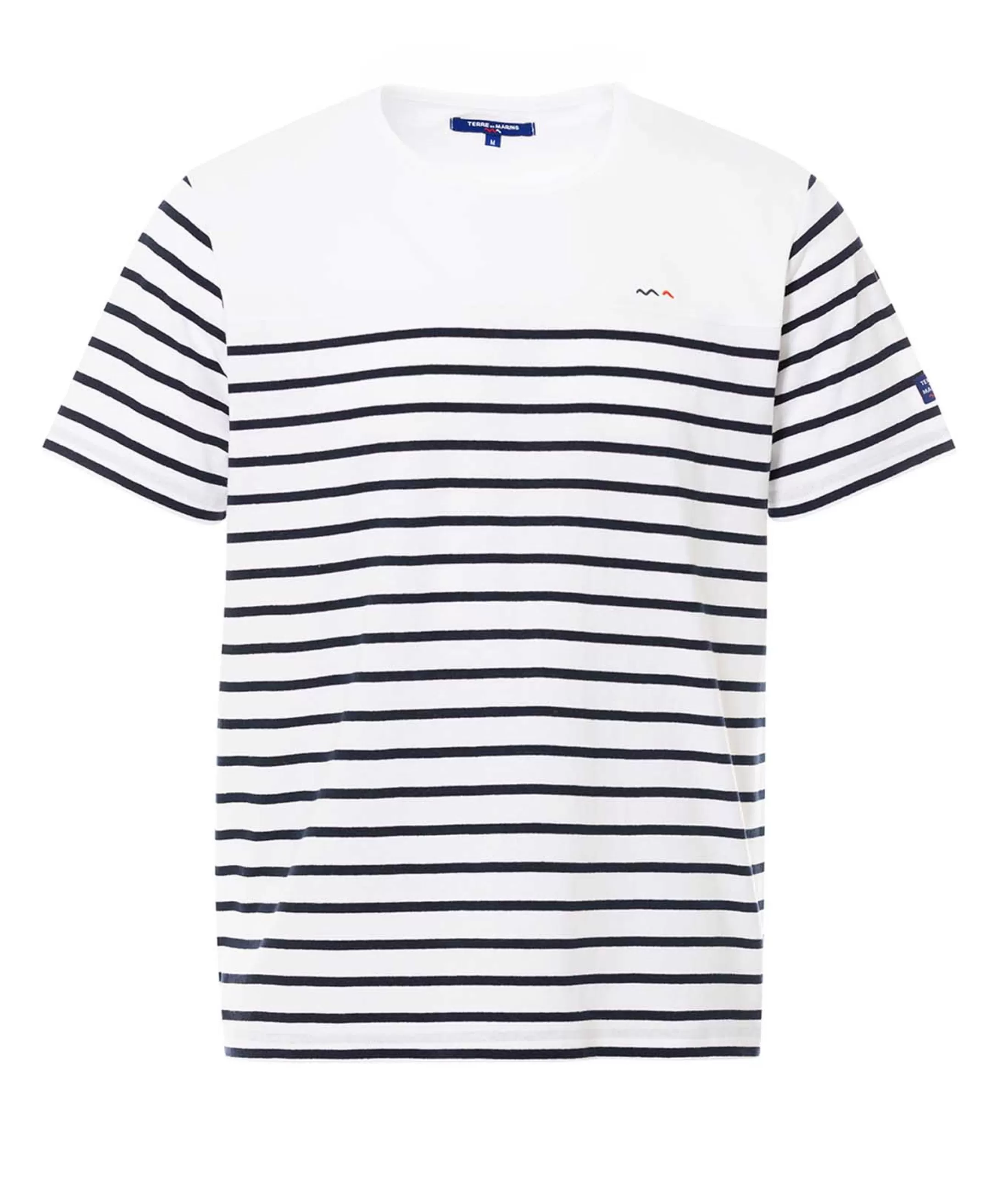 Terre de Marins MARINIERE MC FOND BLANC RAYE INDIGO GASPAR Sale