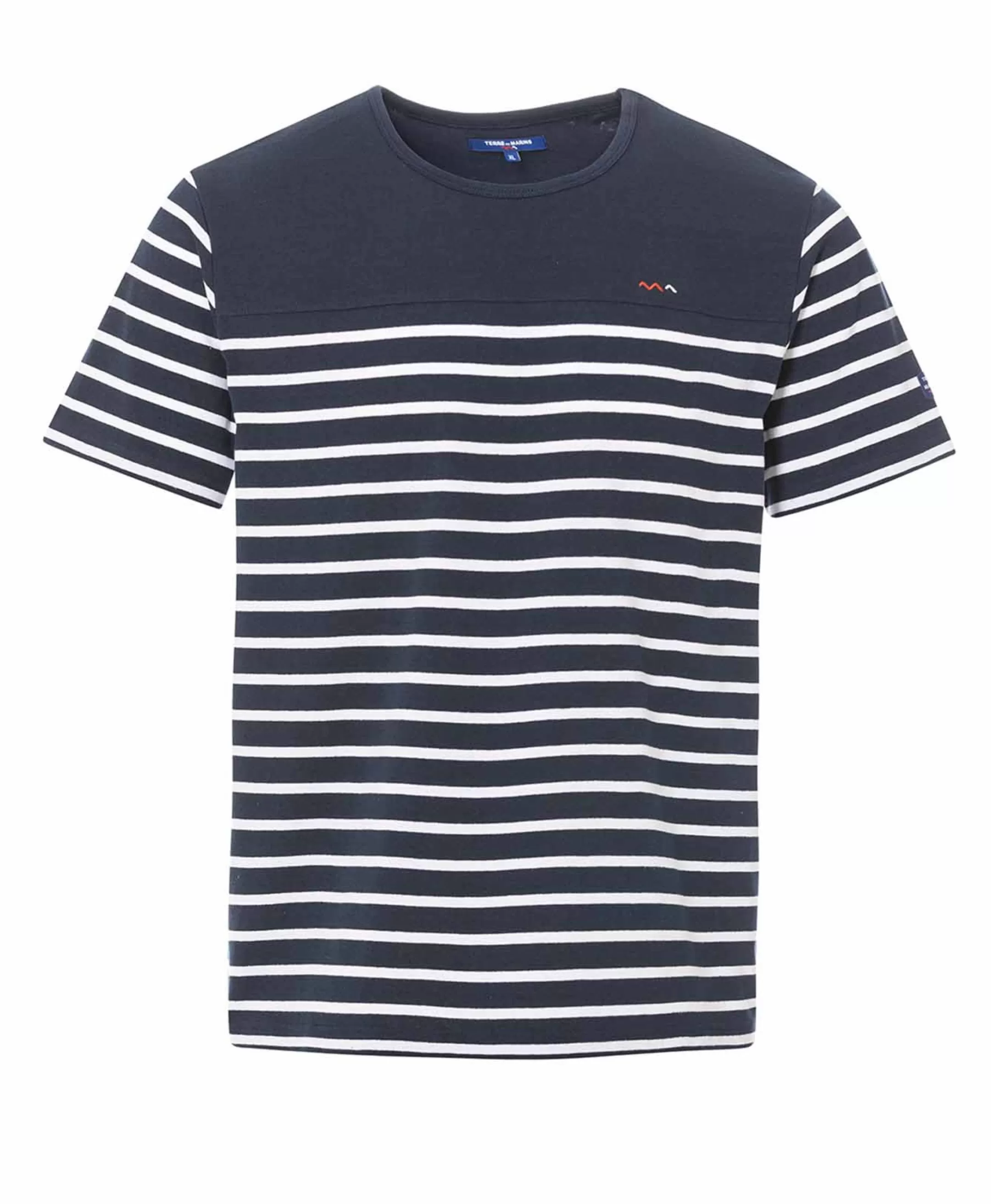 Terre de Marins MARINIERE MC FOND INDIGO RAYE BLANC GASPAR Best Sale