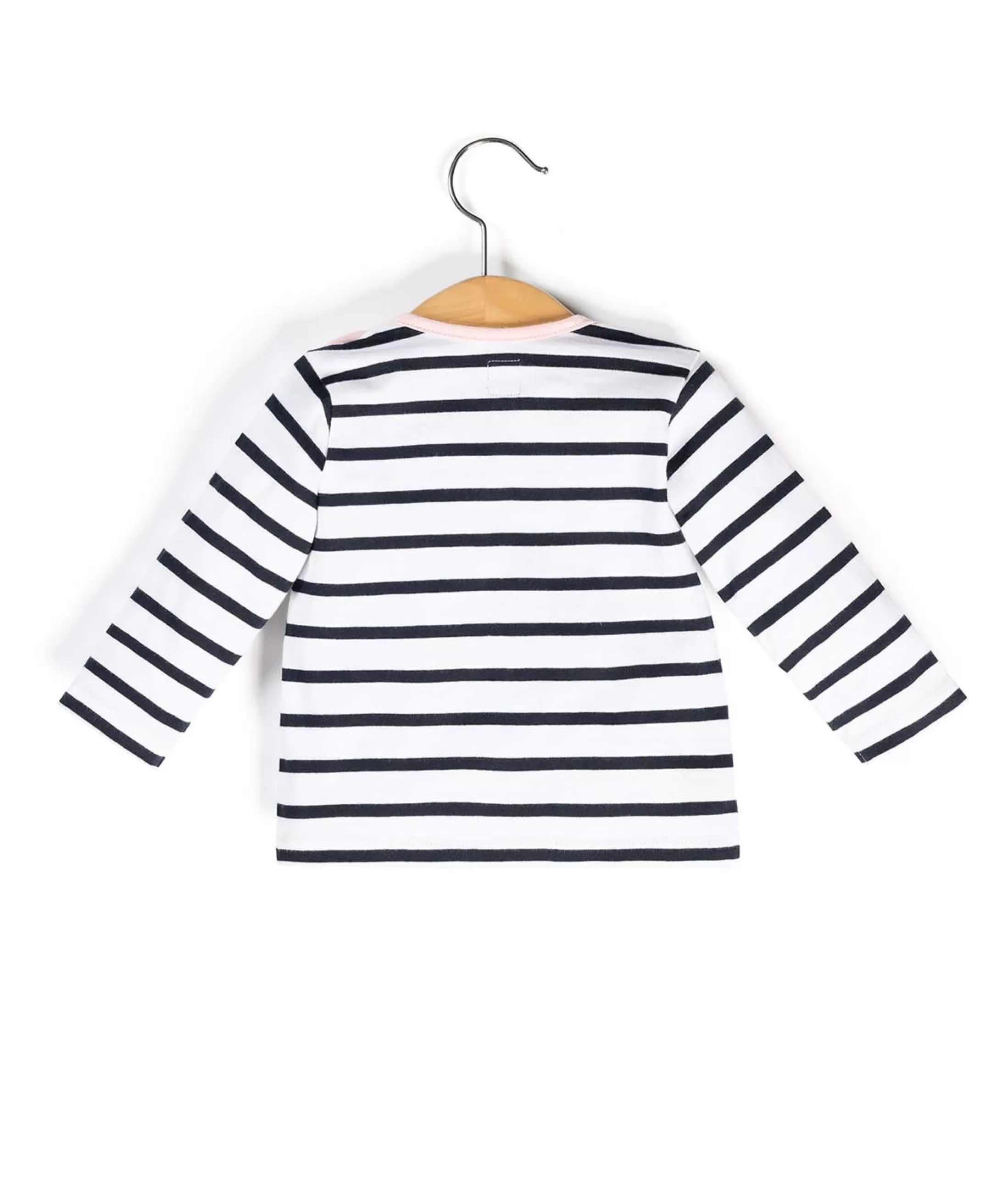 Terre de Marins MARINIERE ML FOND BLANC RAYE INDIGO PESTELA Sale