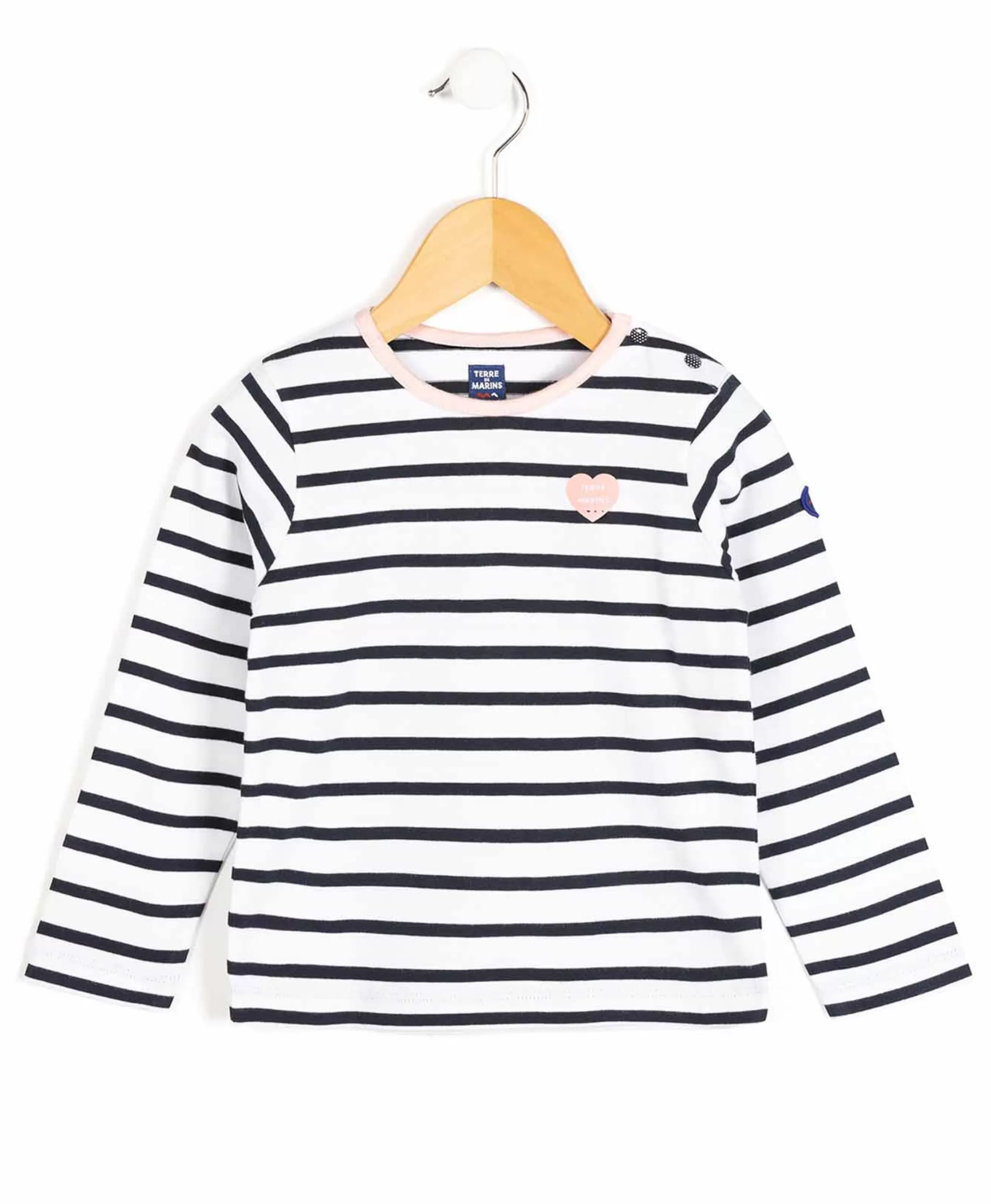 Terre de Marins MARINIERE ML FOND BLANC RAYE INDIGO POBATI Shop