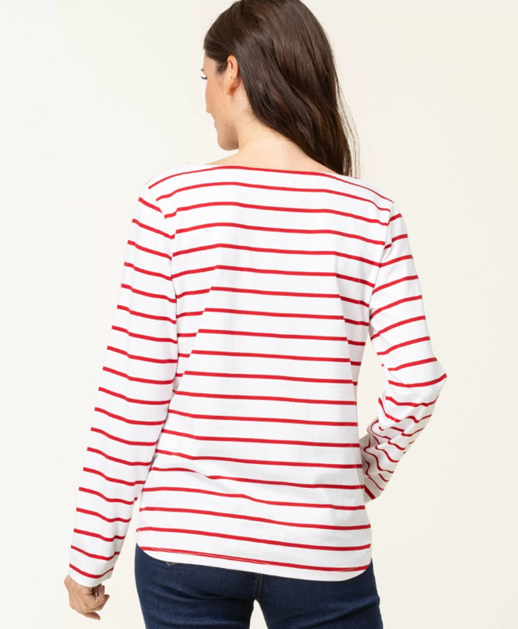 Terre de Marins MARINIERE ML FOND BLANC RAYE ROUGE PACAGE Discount