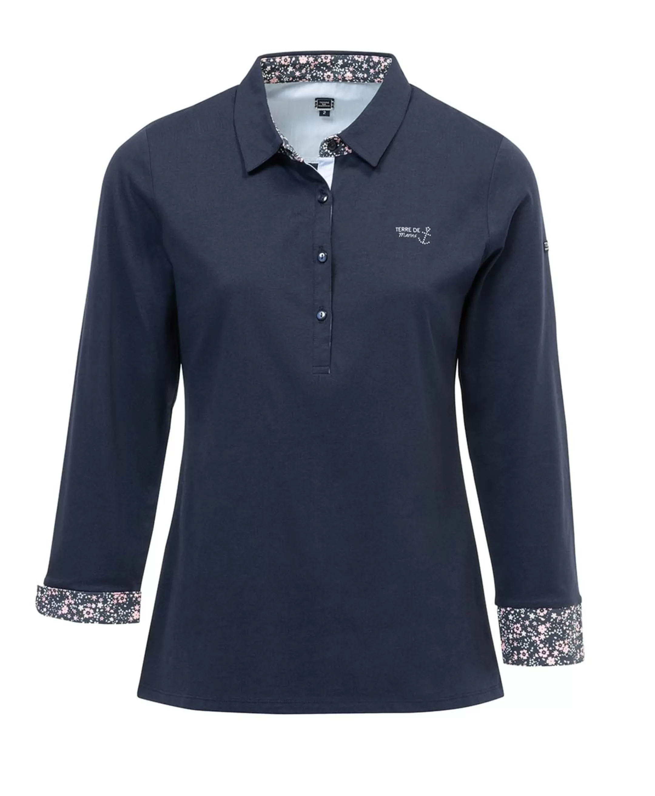 Terre de Marins POLO M3/4 BLEU NUIT CARIEL Fashion