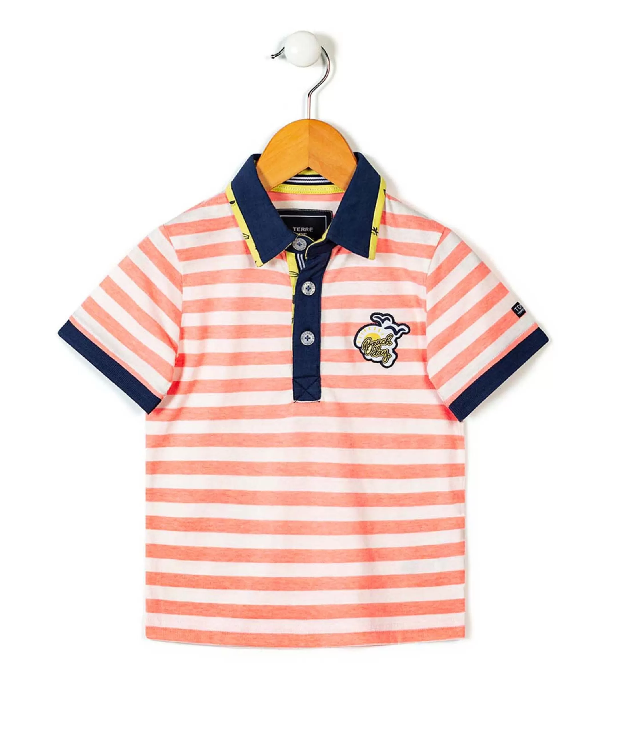 Terre de Marins POLO MC FOND NATUREL RAYE ORANGE ASTIKA Online