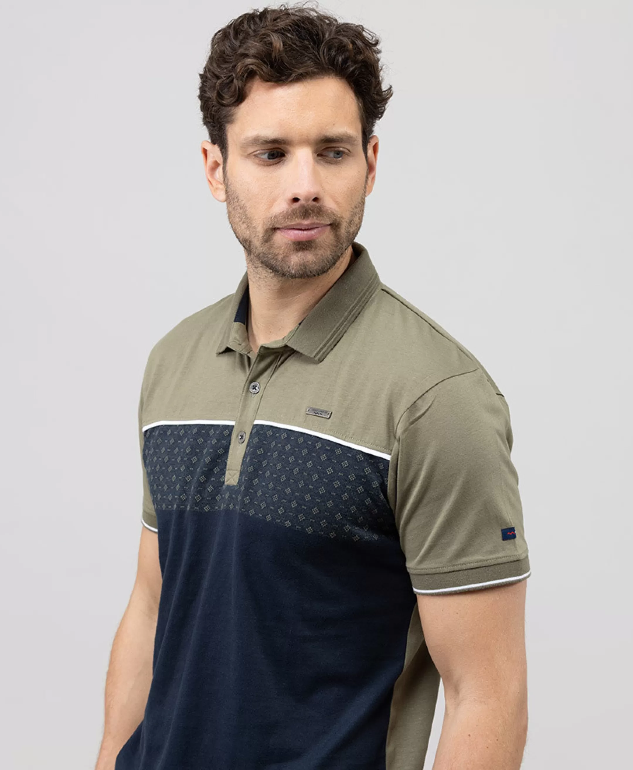 Terre de Marins POLO MC INDIGO/VERT OLIVE CIMO Cheap