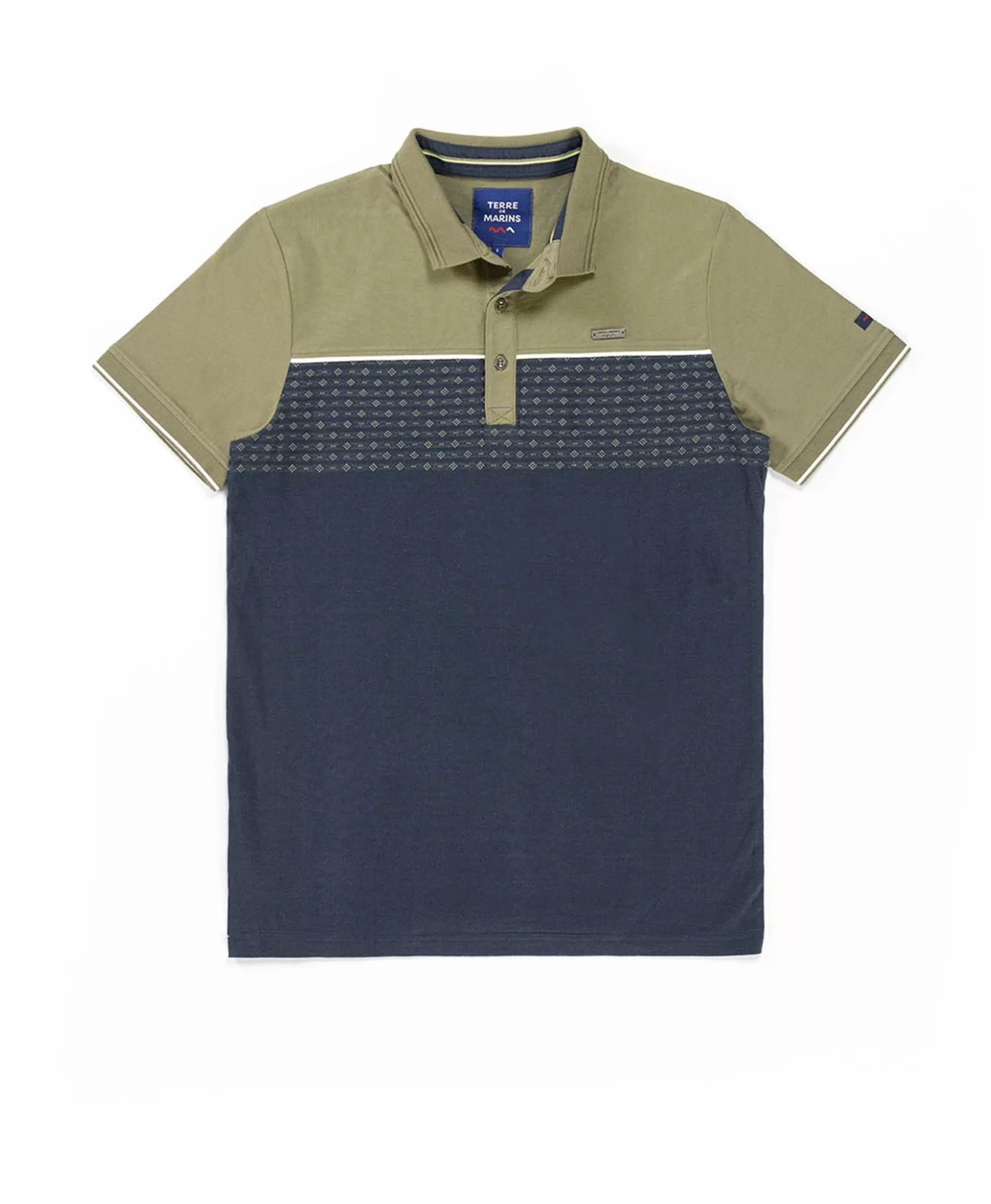 Terre de Marins POLO MC INDIGO/VERT OLIVE CIMO Cheap