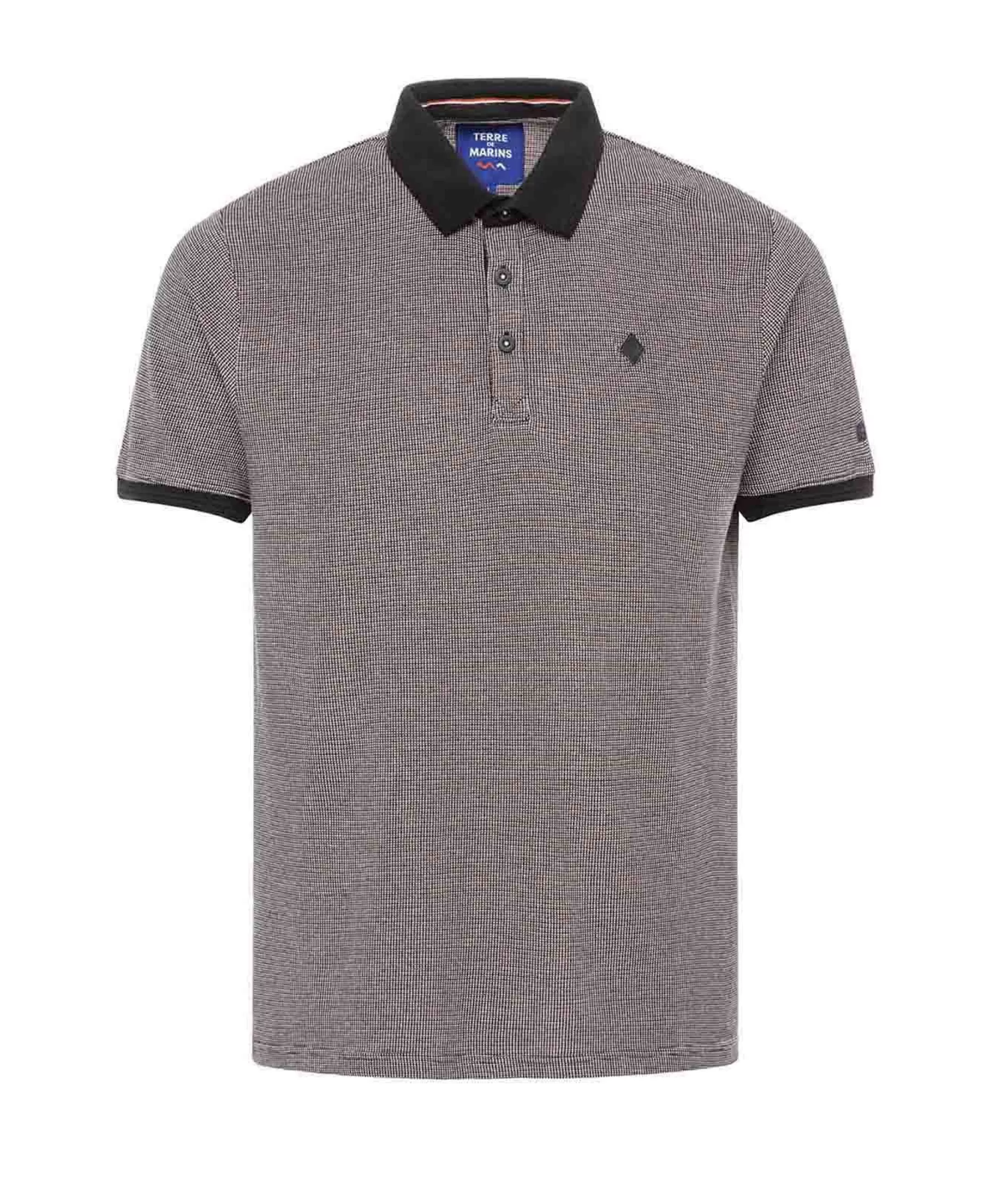 Terre de Marins POLO MC JACQUARD NOIR COLDAN Flash Sale