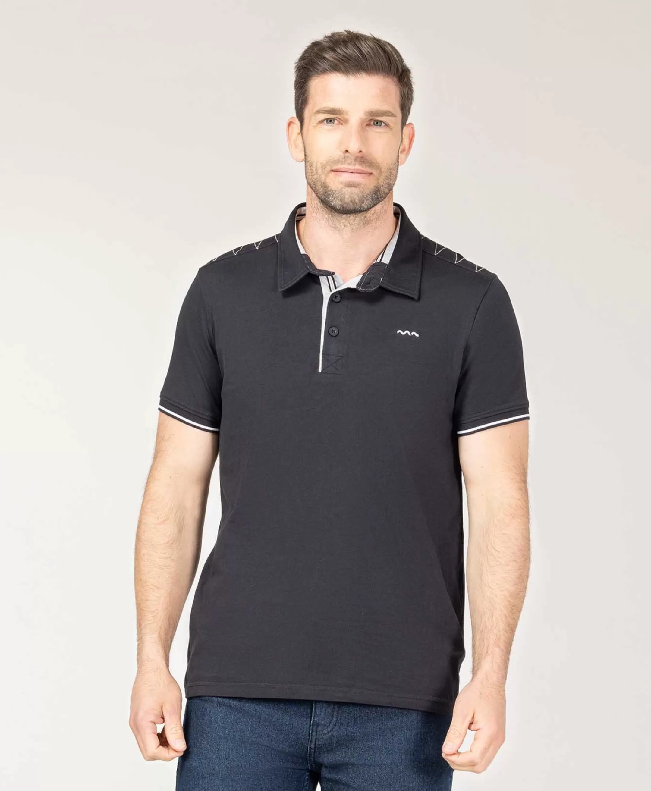 Terre de Marins POLO MC NOIR OLDUN Flash Sale