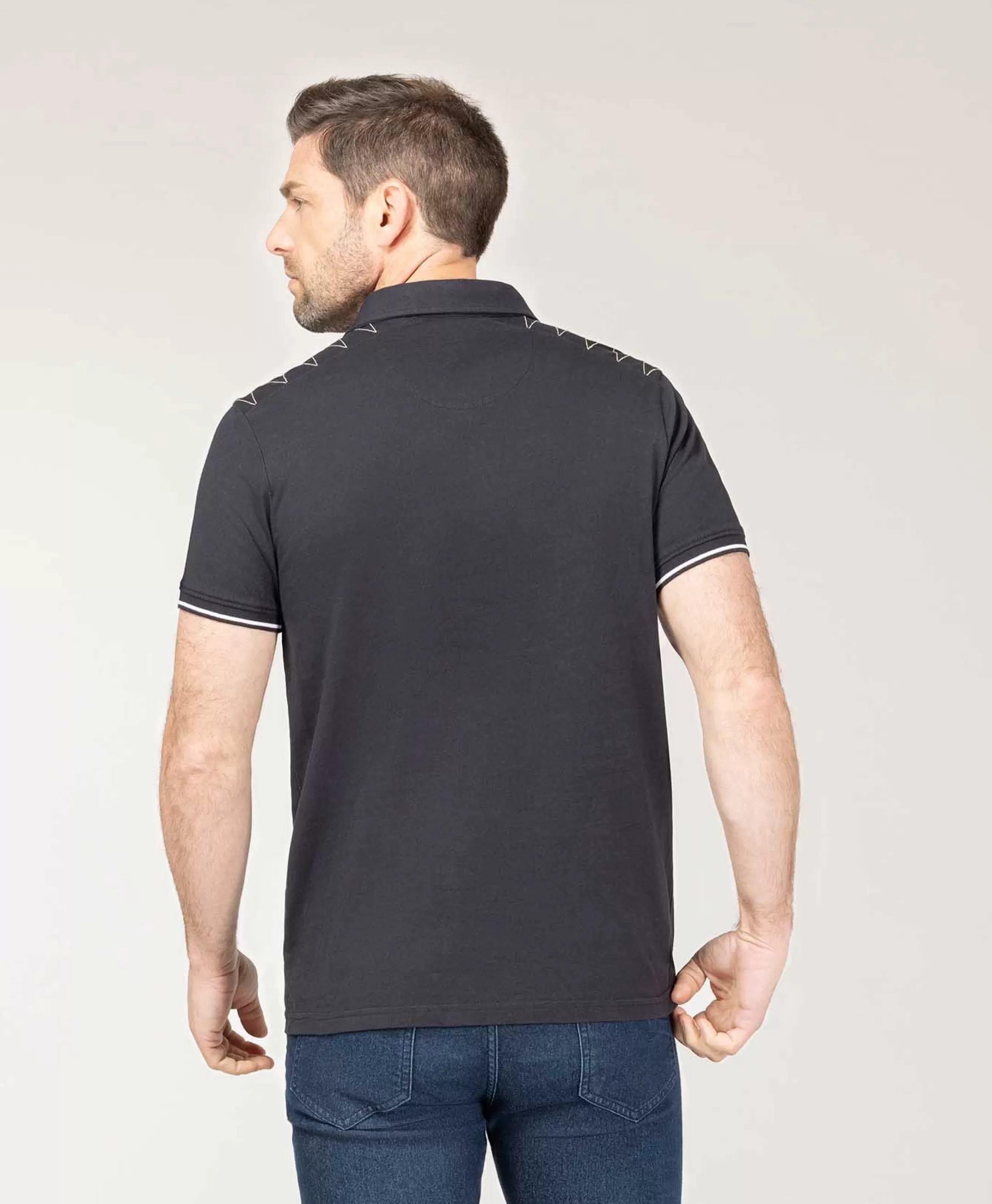 Terre de Marins POLO MC NOIR OLDUN Flash Sale