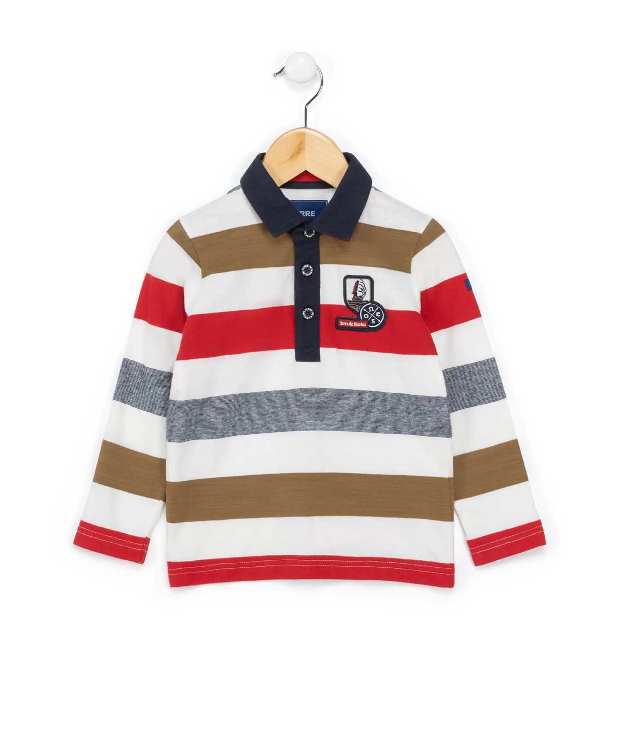 Terre de Marins POLO ML FOND NATUREL RAYE MULTICOLORE BATURO Online