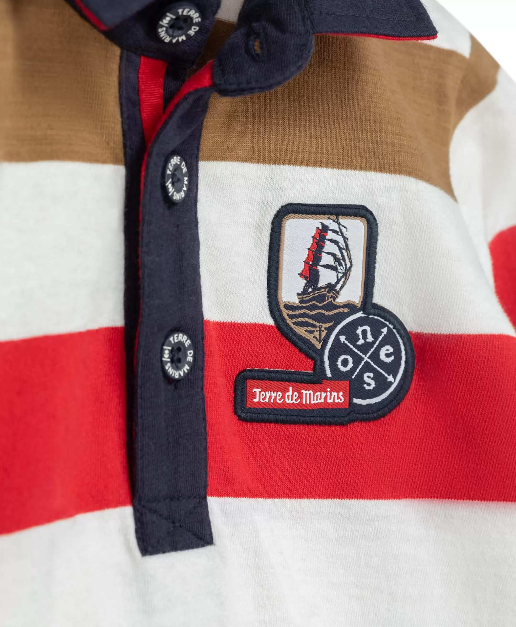 Terre de Marins POLO ML FOND NATUREL RAYE MULTICOLORE BATURO Online