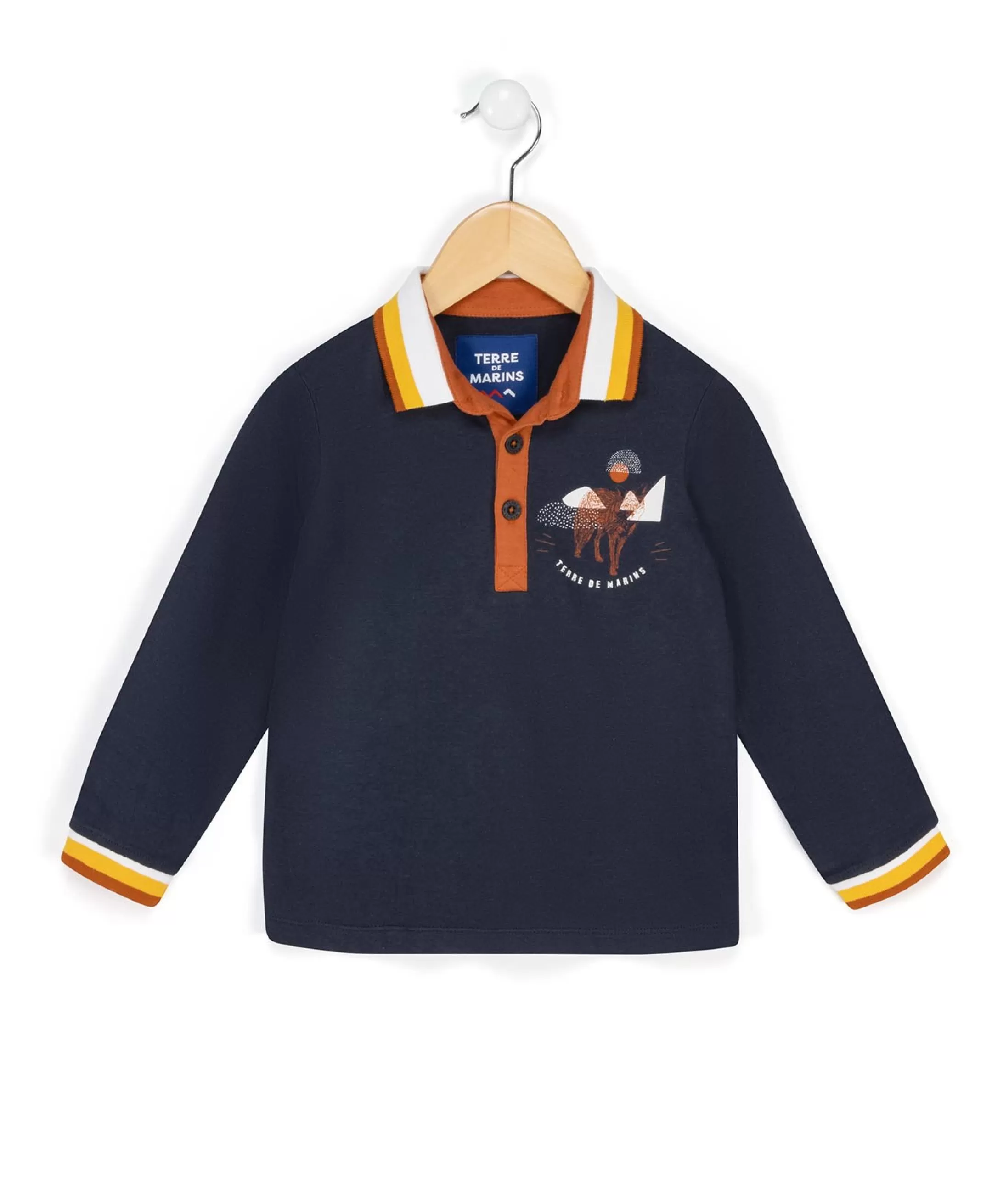 Terre de Marins POLO ML INDIGO CALABRA Clearance