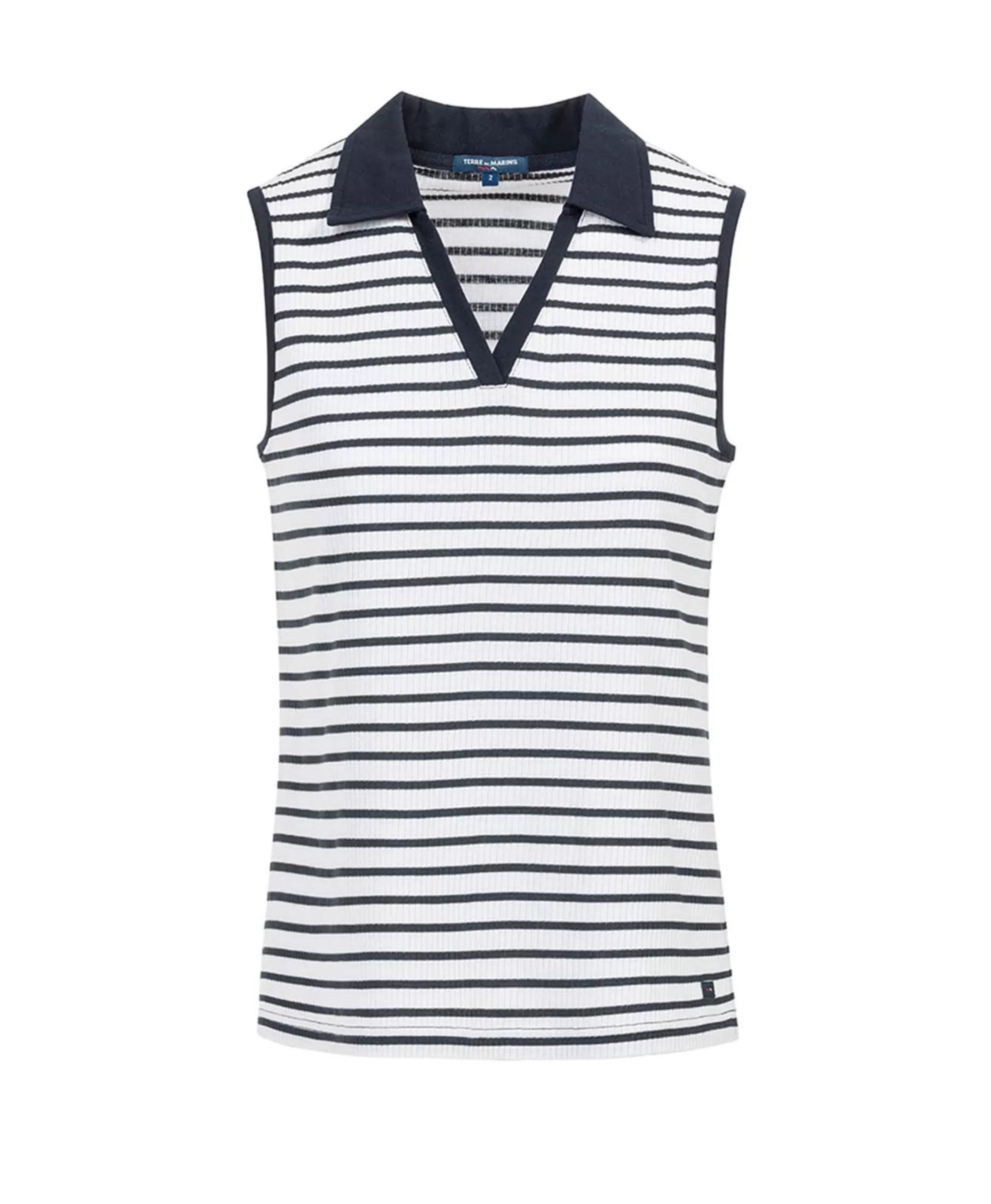 Terre de Marins POLO SsM RAYE INDIGO/BLANC OPTIQUE. CADY Sale