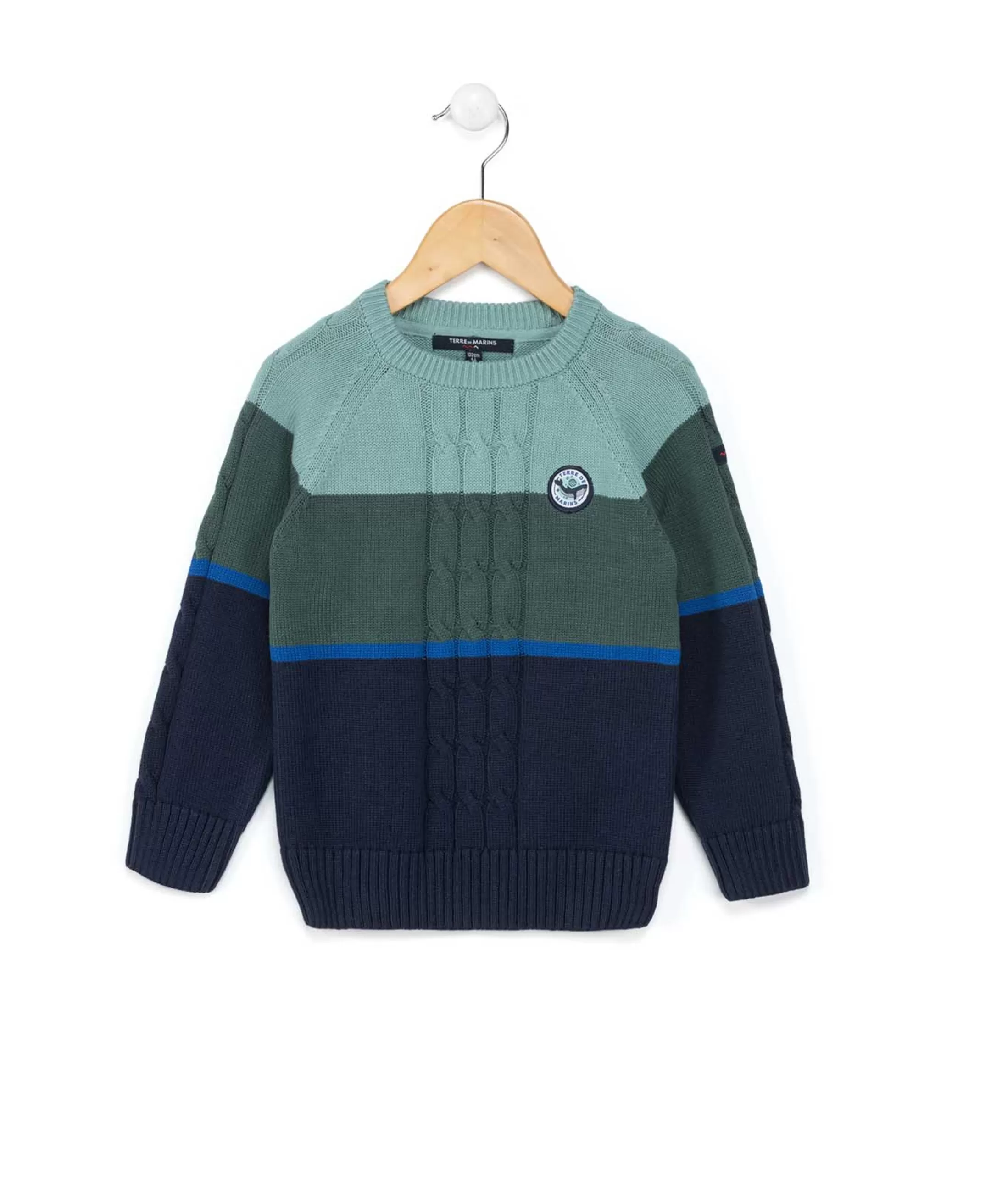 Terre de Marins PULL BLEU / VERT BULI Fashion