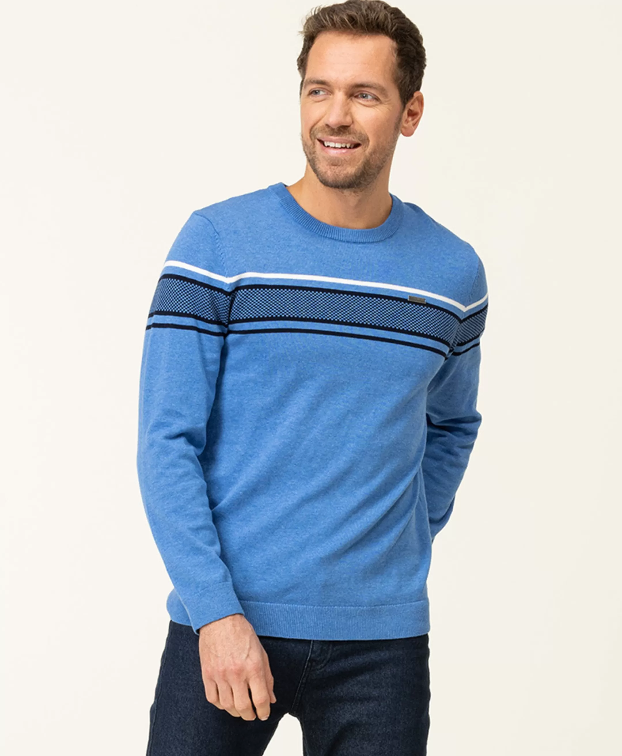 Terre de Marins PULL BLEU MOYEN KANEN Discount