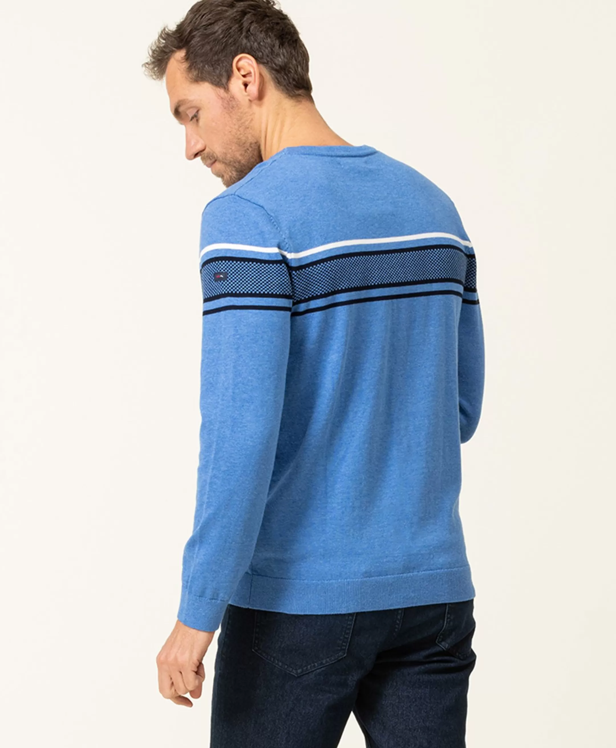 Terre de Marins PULL BLEU MOYEN KANEN Discount