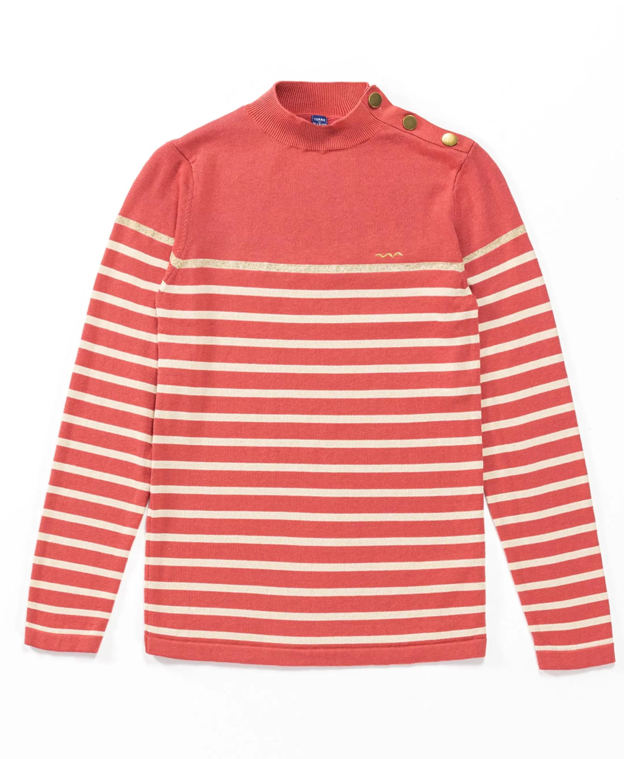 Terre de Marins PULL FOND BOIS DE ROSE RAYE GREGE BORICHA Best Sale