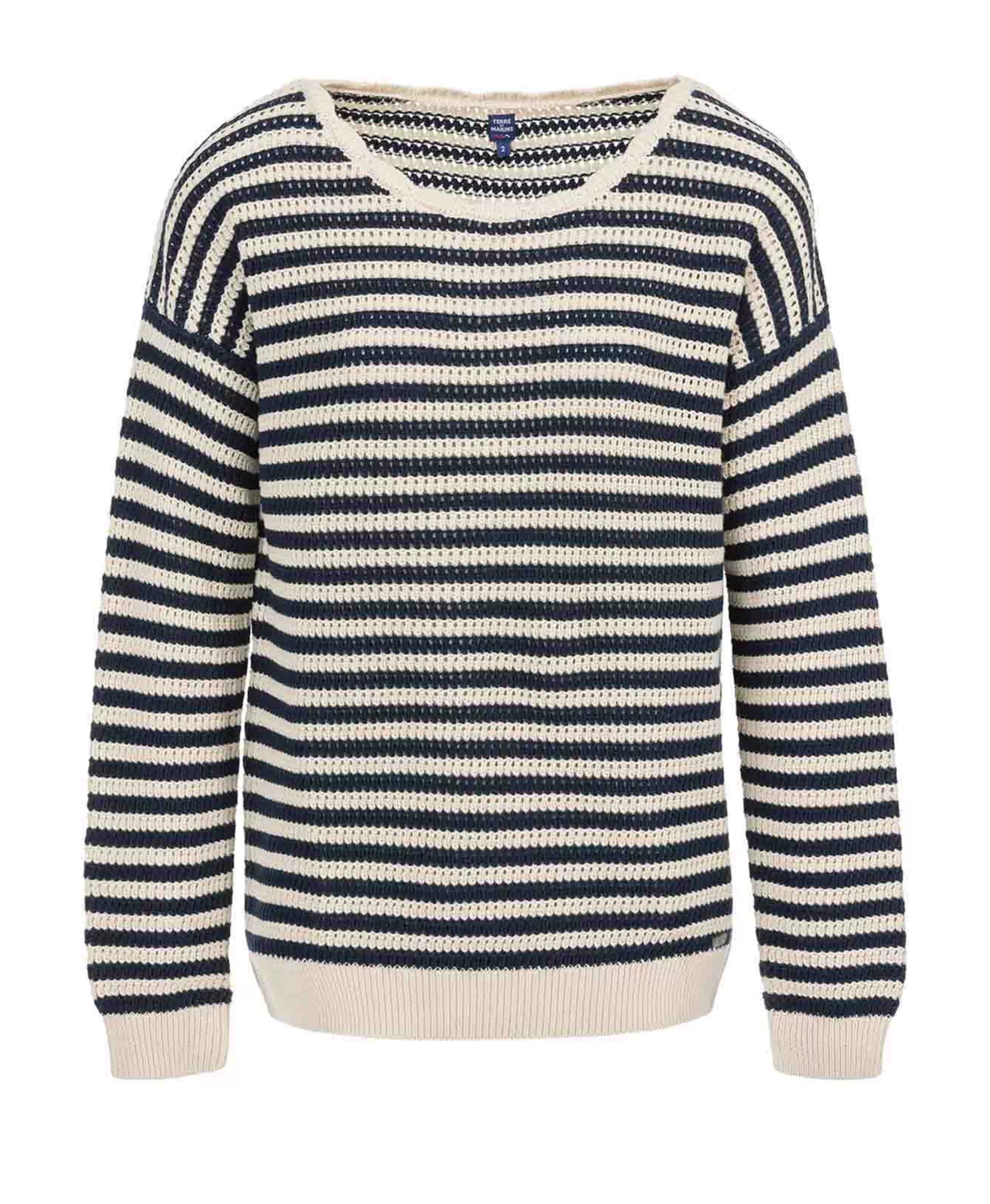 Terre de Marins PULL FOND GREGE RAYE INDIGO HASPULL New