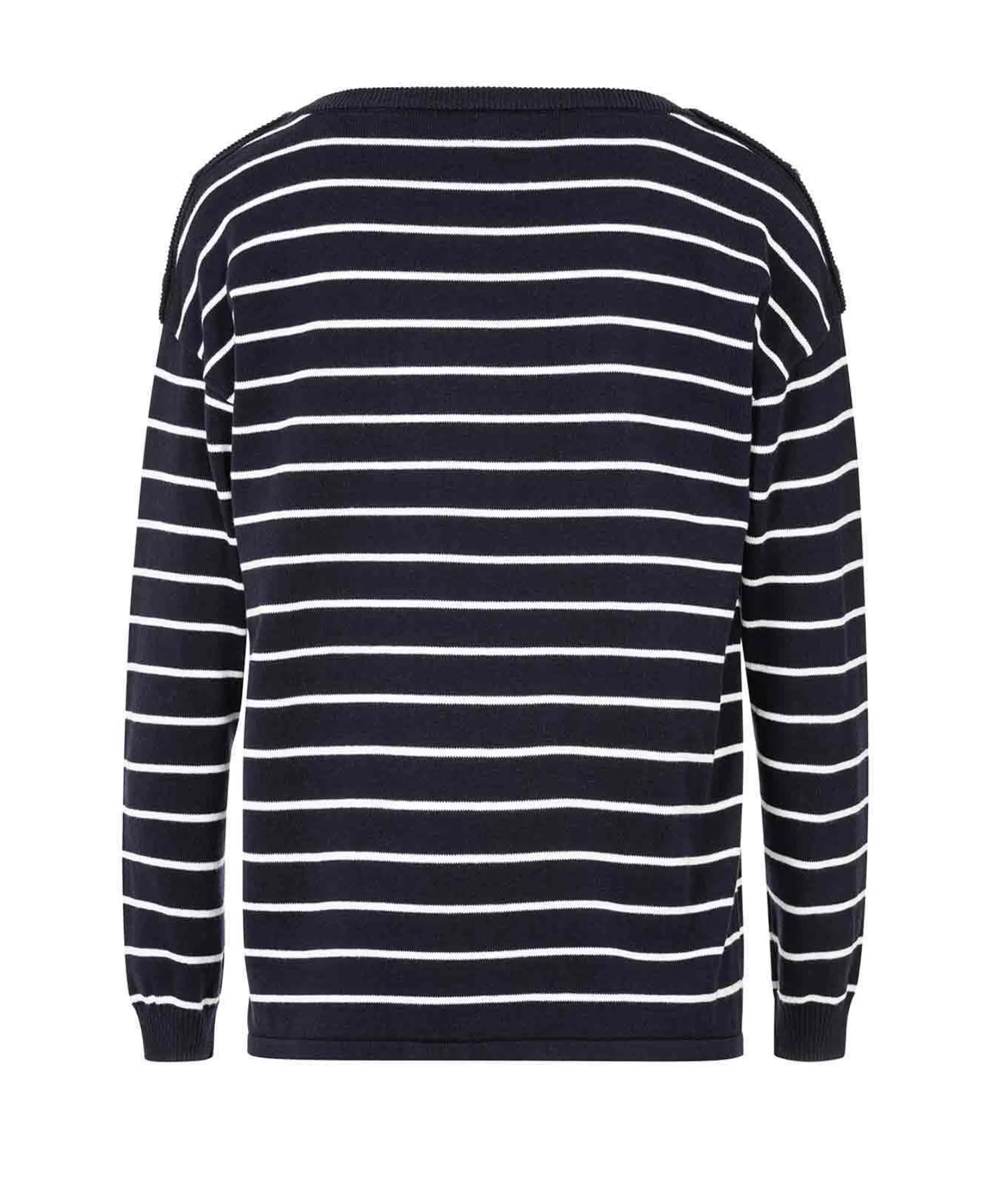 Terre de Marins PULL FOND INDIGO RAYE BLANC DIABLON Flash Sale