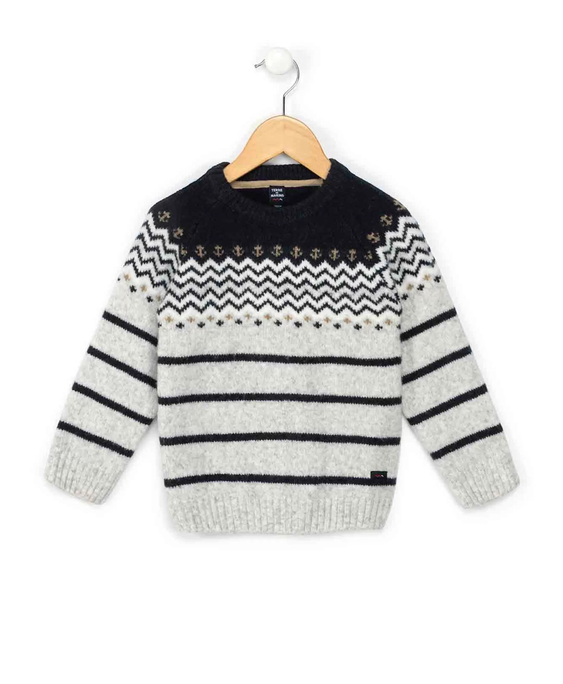 Terre de Marins PULL GRIS CHINE PADOK Discount