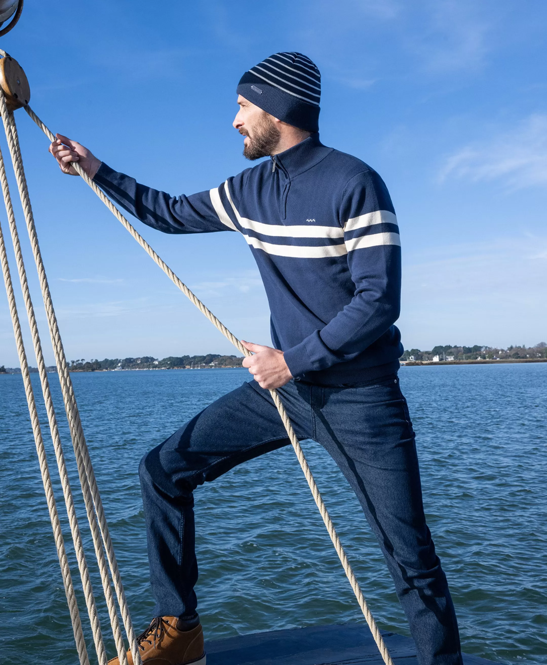 Terre de Marins PULL INDIGO KORITAGE Outlet