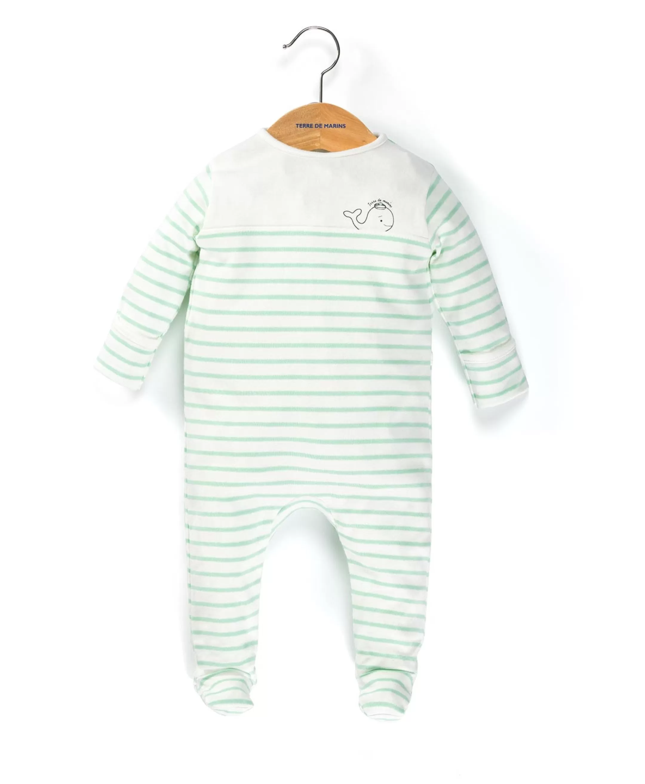 Terre de Marins PYJAMA FD NATUREL RAYE VERT D'EAU NYJAMA Flash Sale