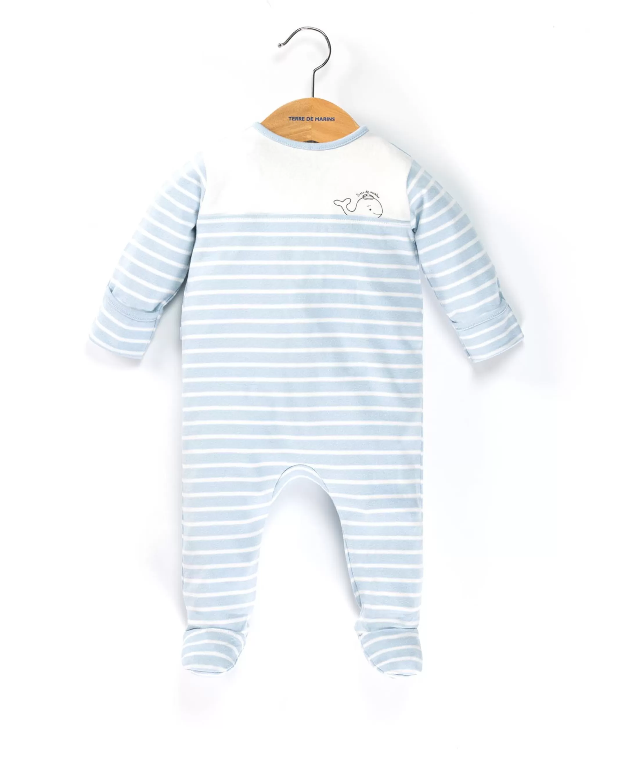 Terre de Marins PYJAMA FOND BLEU CIEL RAYE NATUREL NYJAMA Outlet