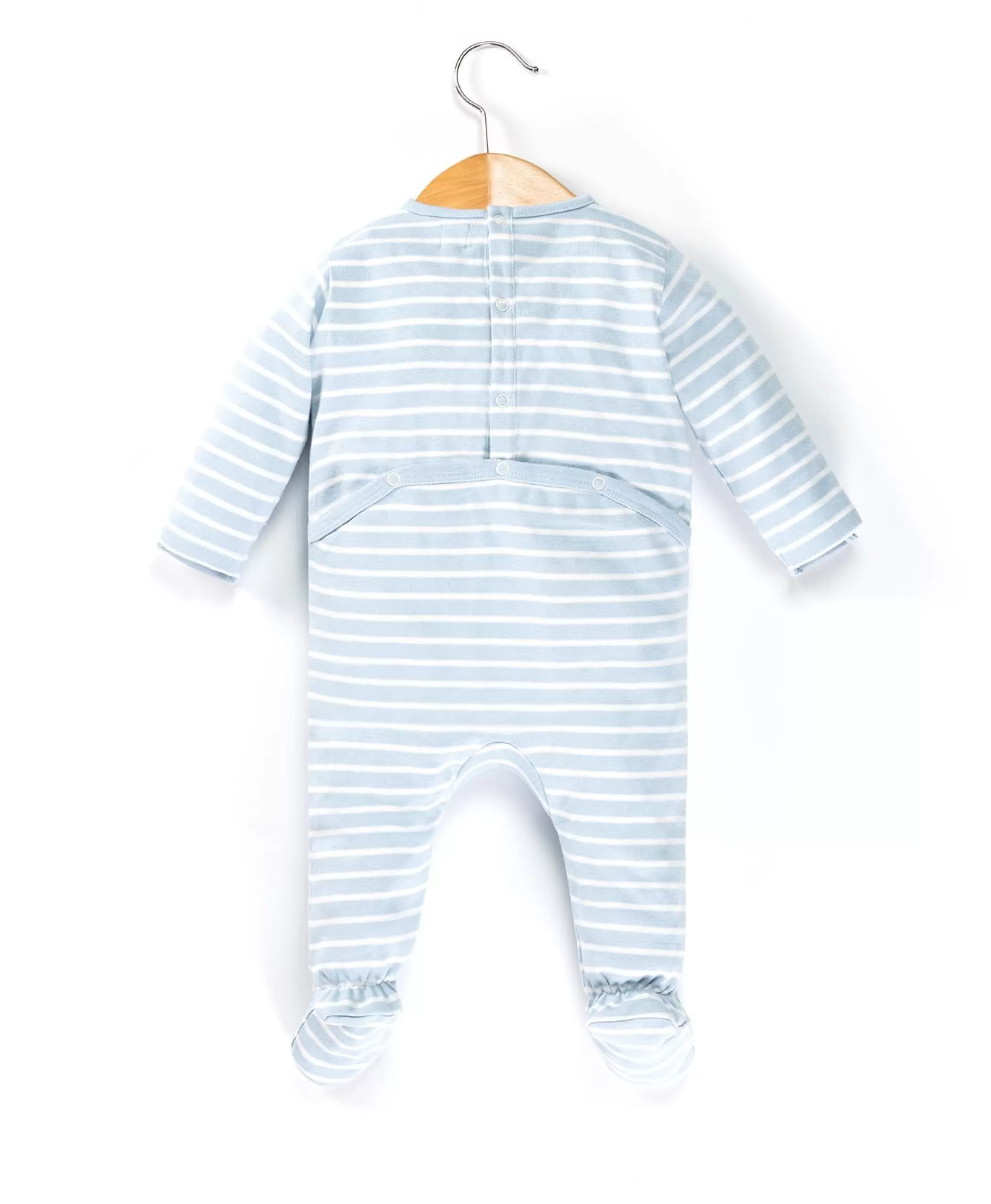 Terre de Marins PYJAMA FOND BLEU CIEL RAYE NATUREL NYJAMA Outlet