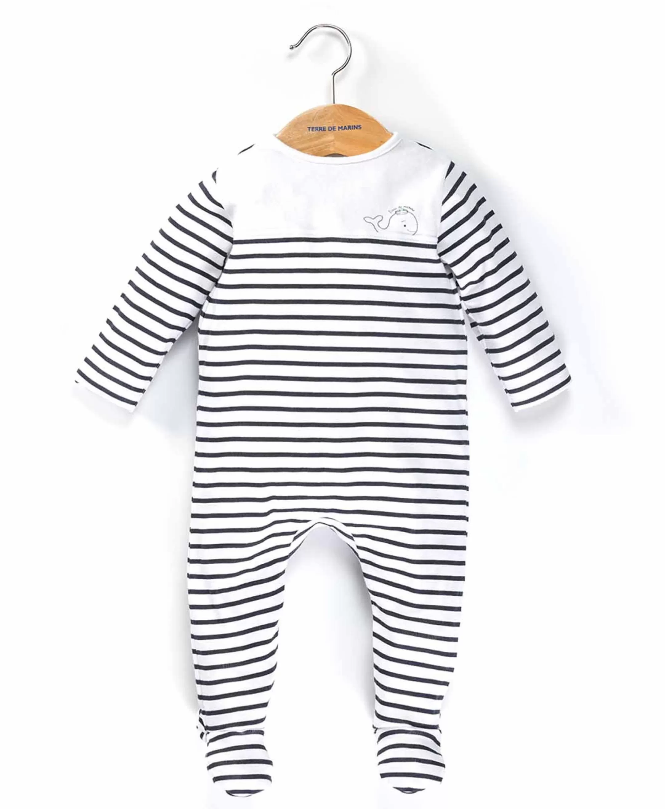 Terre de Marins PYJAMA FOND NATUREL RAYE INDIGO NYJAMA New