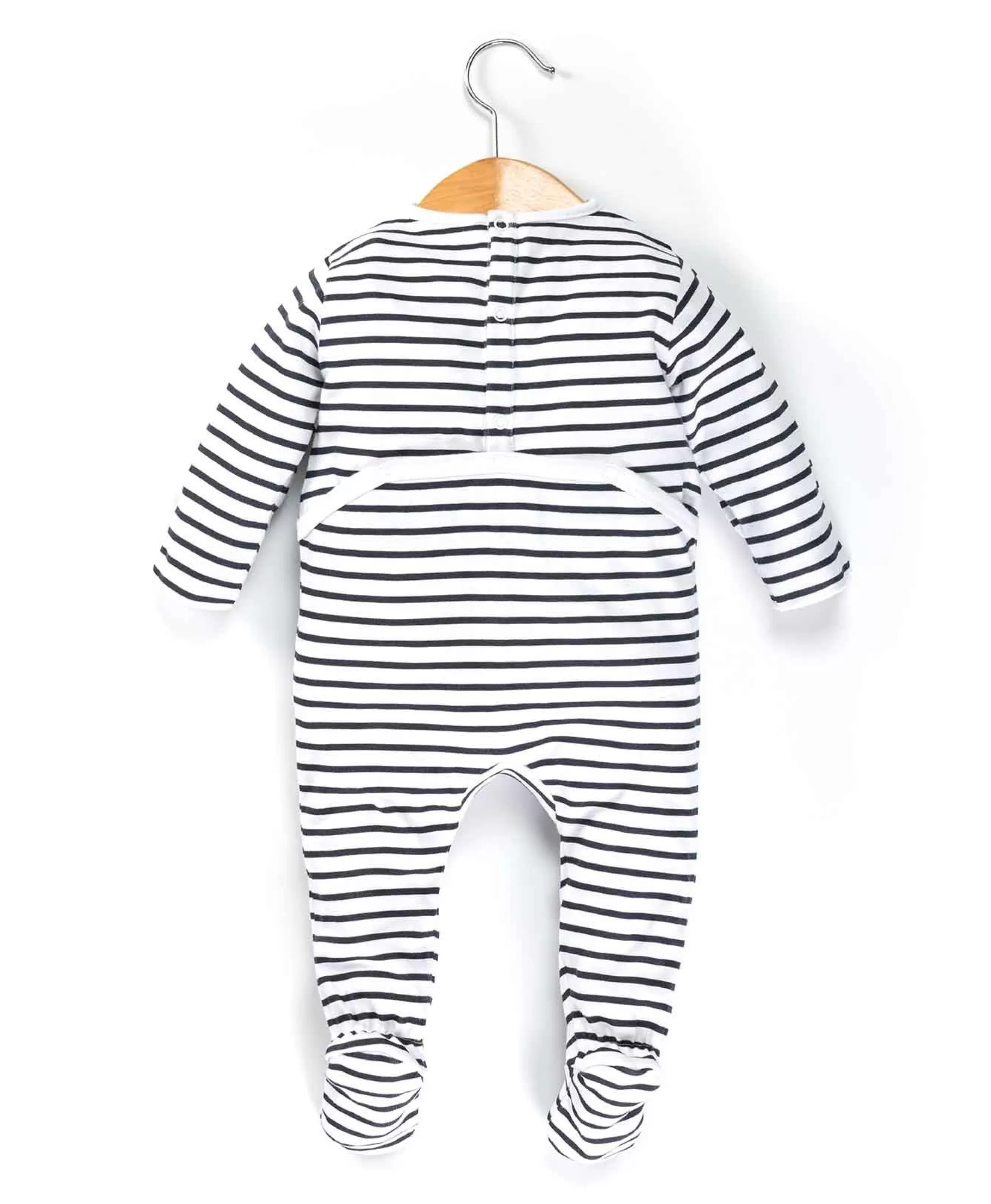 Terre de Marins PYJAMA FOND NATUREL RAYE INDIGO NYJAMA New