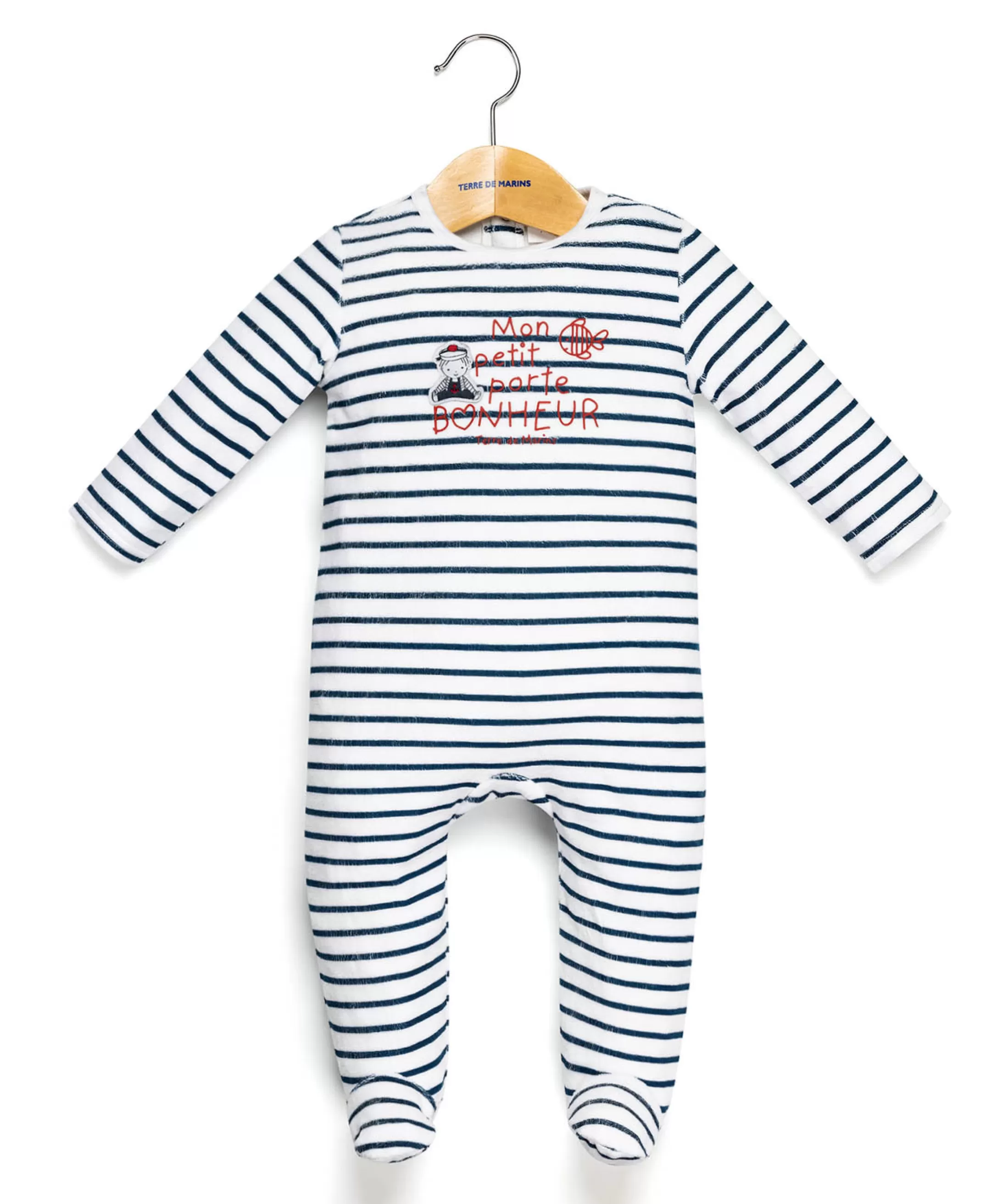 Terre de Marins PYJAMA FOND NATUREL RAYE MARINE PANDOR Cheap