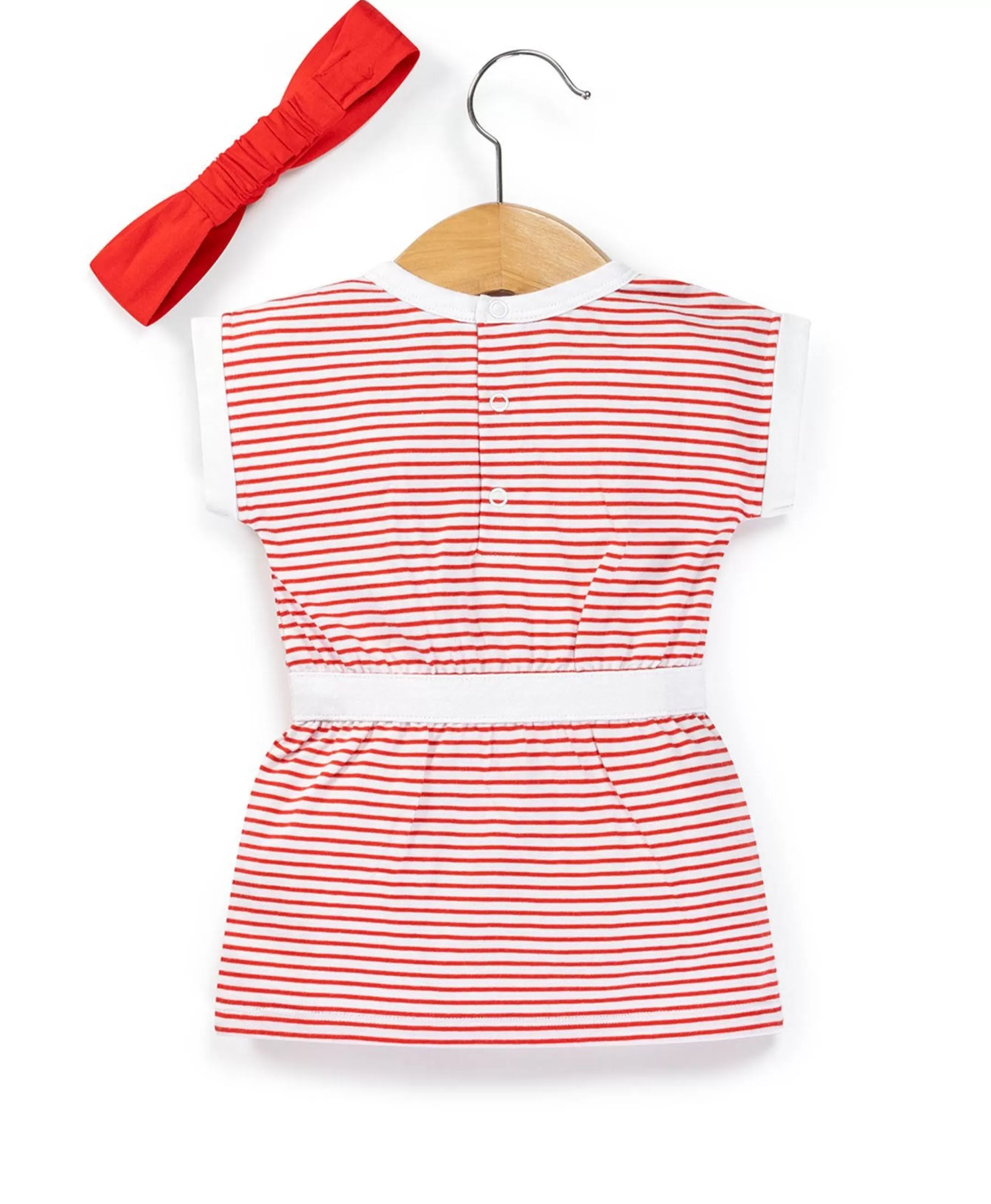 Terre de Marins ROBE + ACCESSOIRE FOND BLANC RAYE ROUGE RANDOL Sale