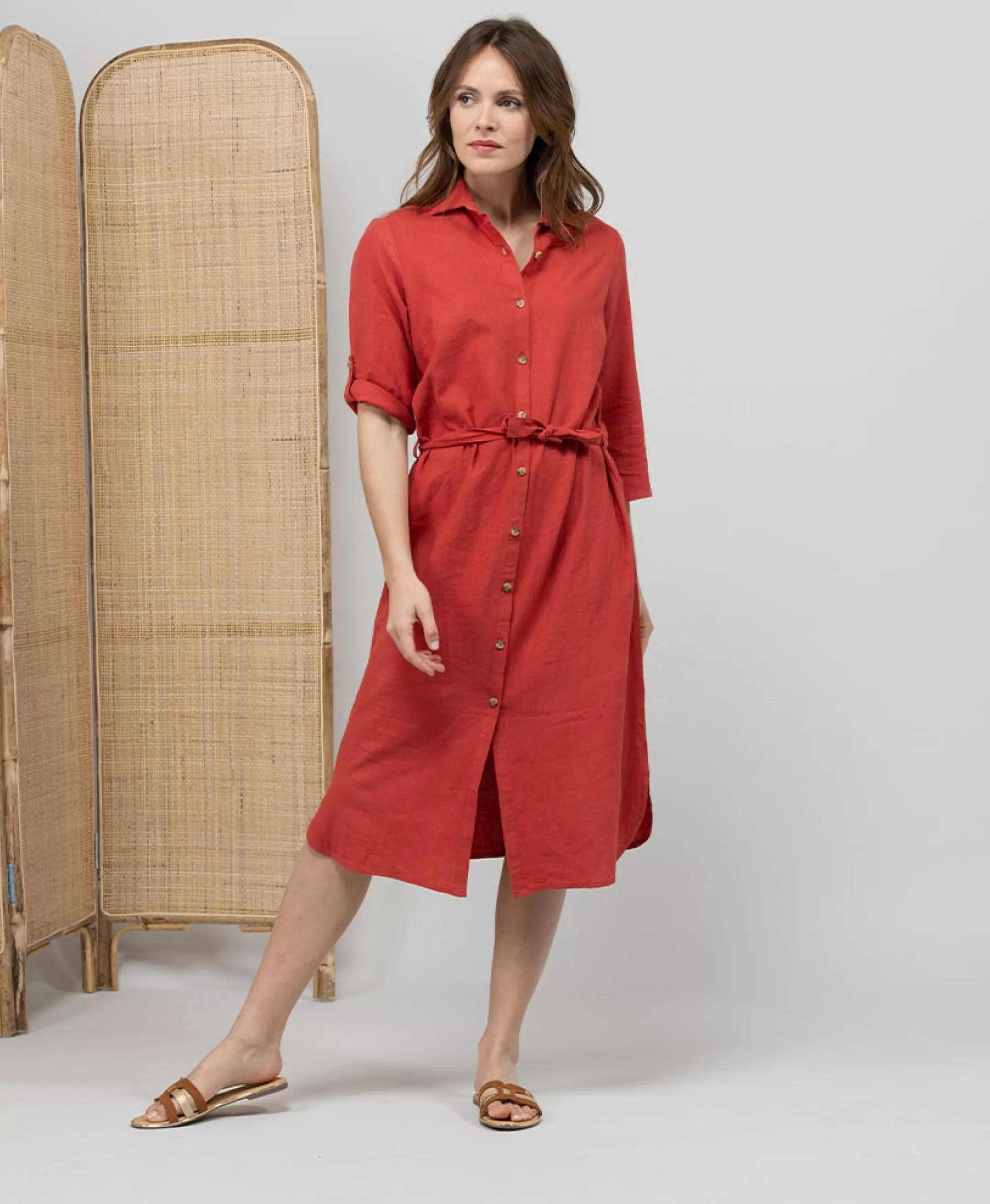 Terre de Marins ROBE ML ROUGE BRIQUE FONCE PITRO New