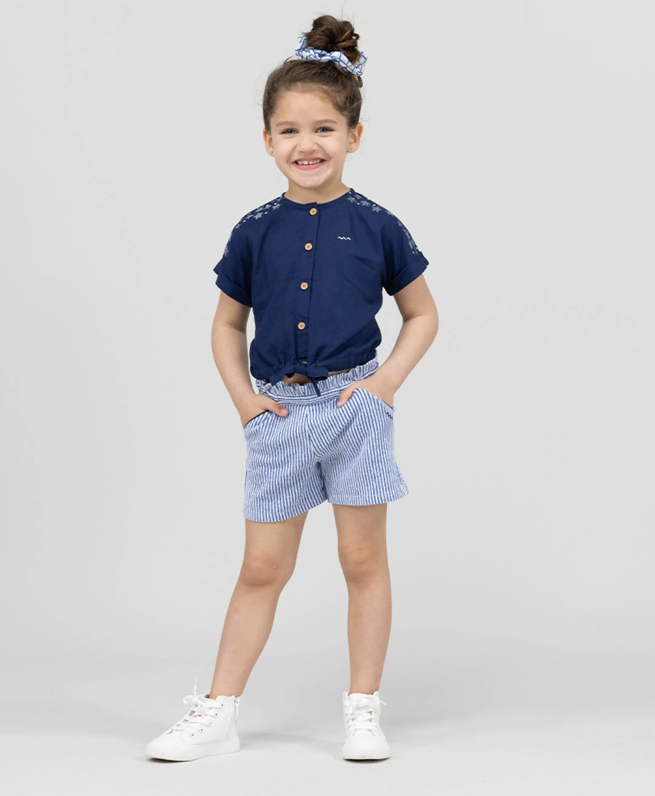 Terre de Marins SHORT RAYE BLANC / BLEU QUESSIE Shop