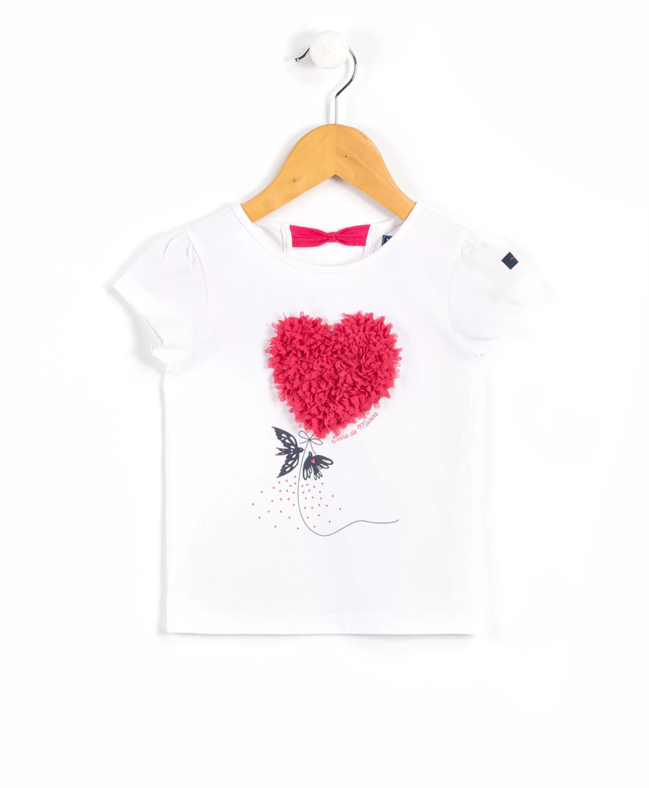 Terre de Marins TEE SHIRT MC BLANC / ROSE ASTRA Discount