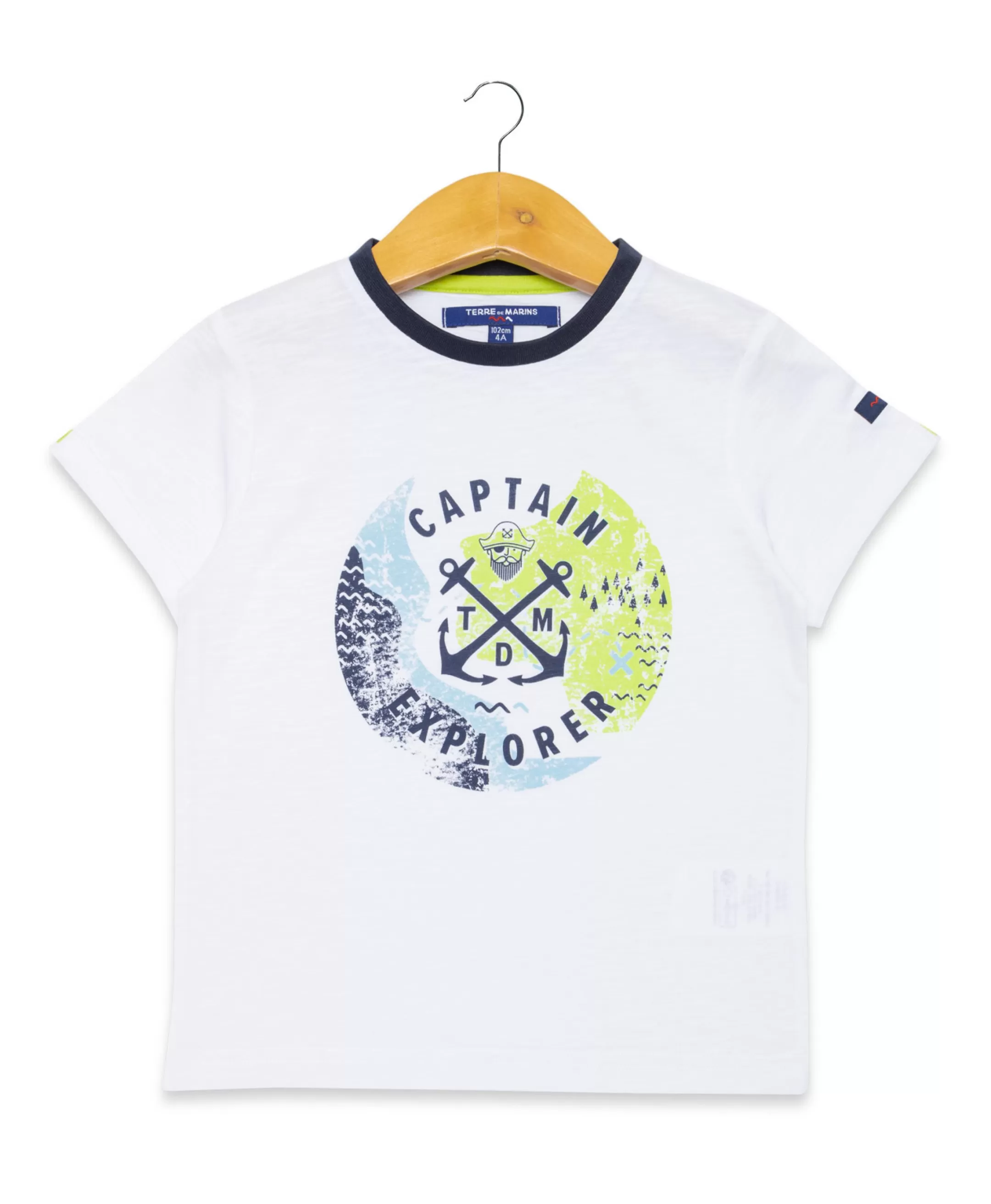 Terre de Marins TEE SHIRT MC BLANC OPTIQUE ANEW Clearance