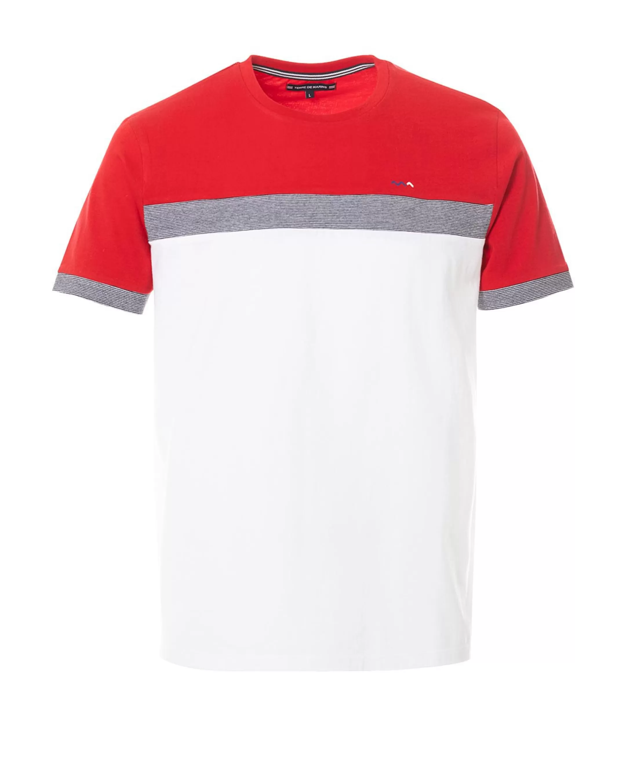 Terre de Marins TEE SHIRT MC BLANC/ROUGE HILTONA Online