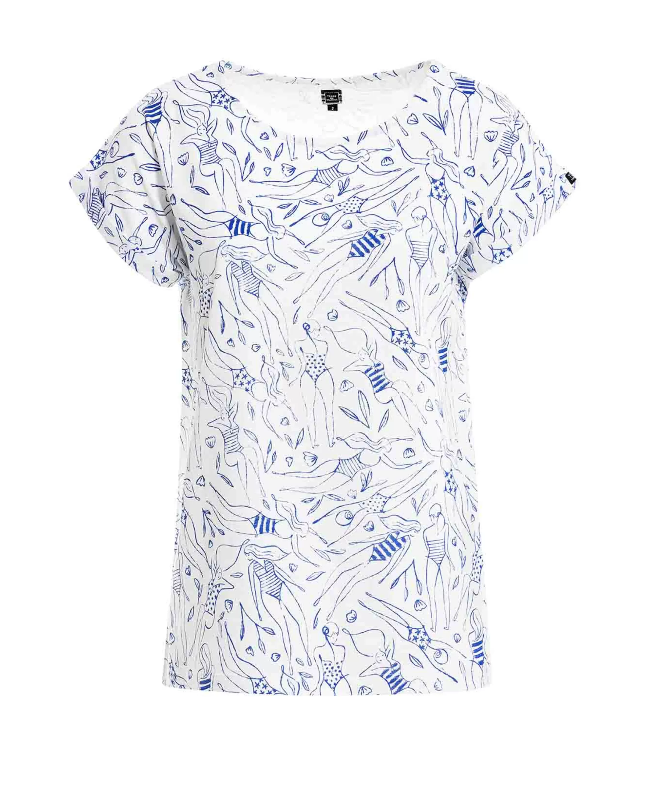 Terre de Marins TEE SHIRT MC IMPRIME BLEU PATCHY Store