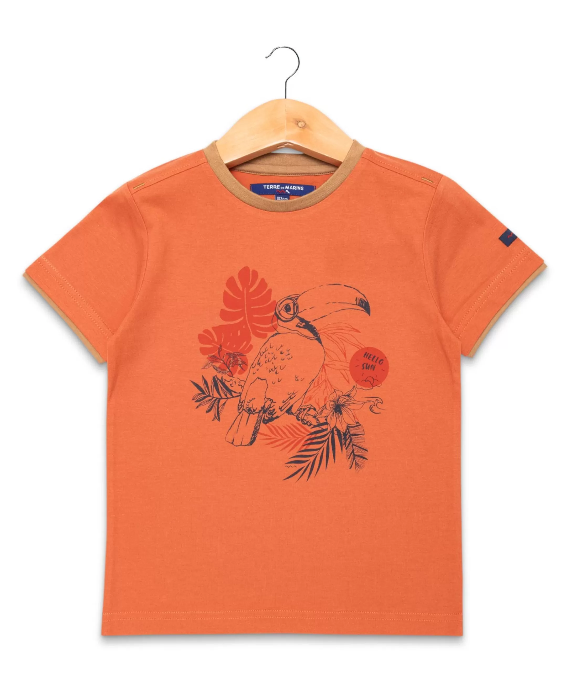 Terre de Marins TEE SHIRT MC ORANGE CITROUILLE AXUL Hot