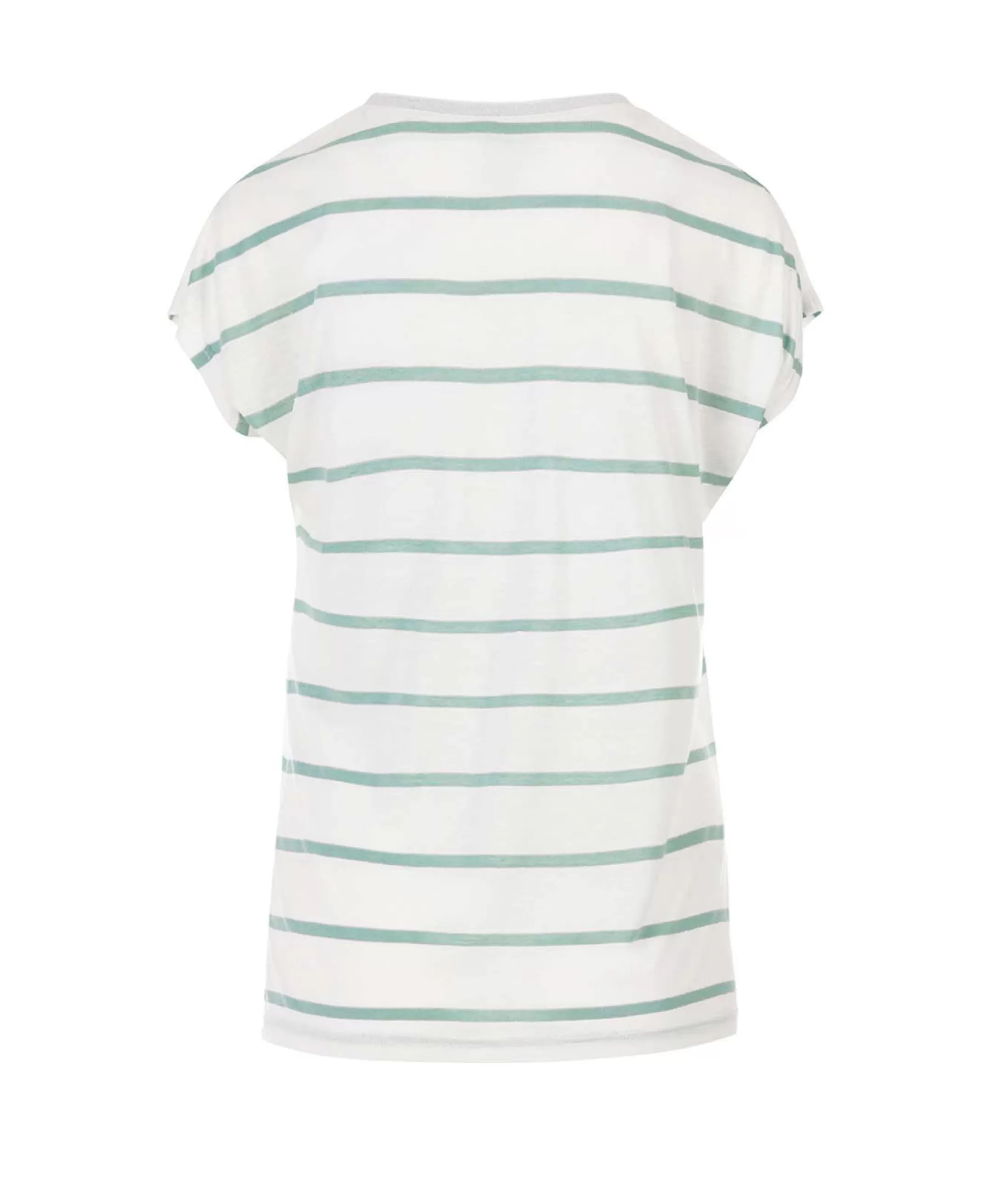 Terre de Marins TEE SHIRT MC RAYE BLANC OPTIQUE/ VERT PALE ABE Best Sale