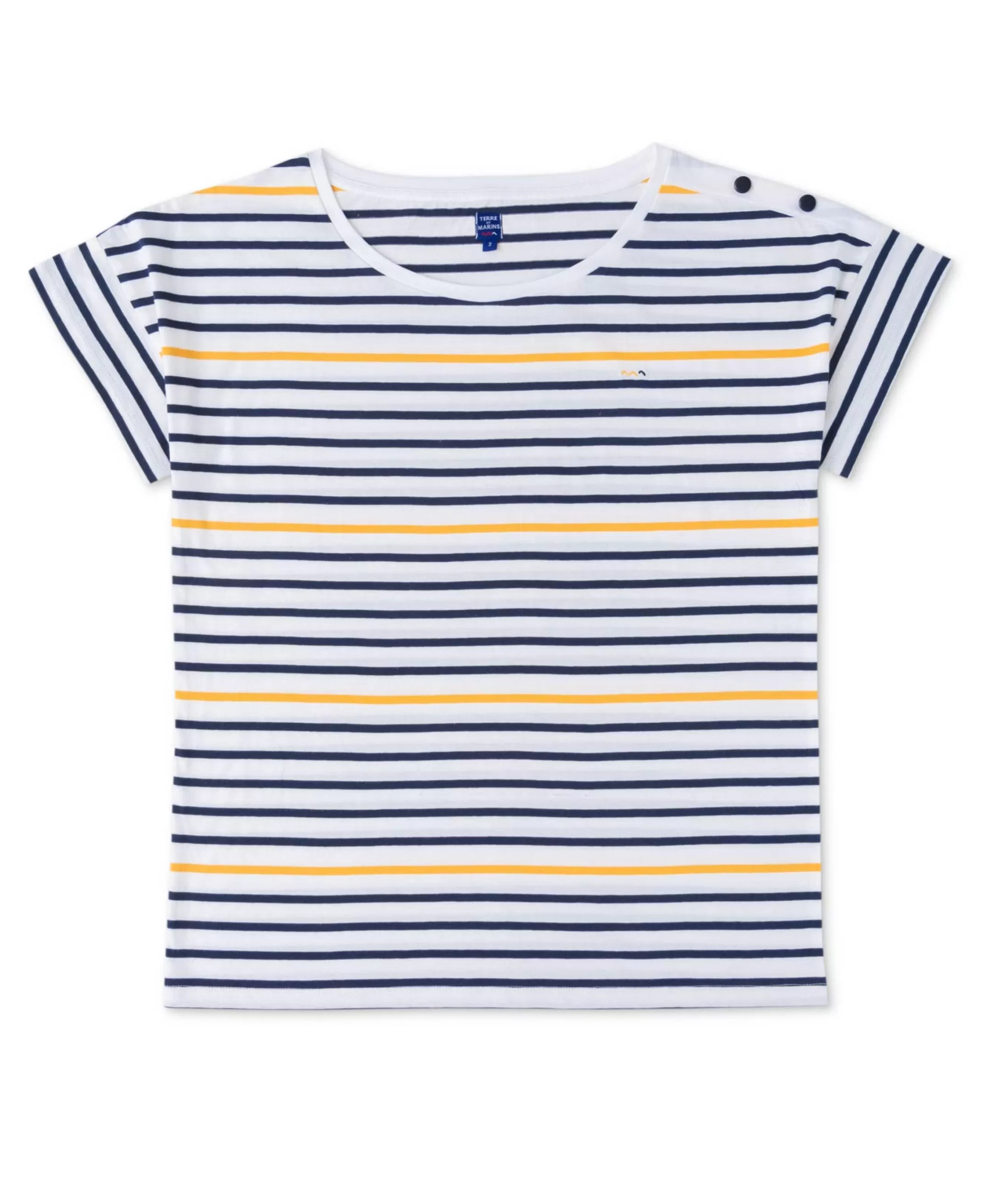 Terre de Marins TEE SHIRT MC RAYE JAUNE ASMAR Best Sale