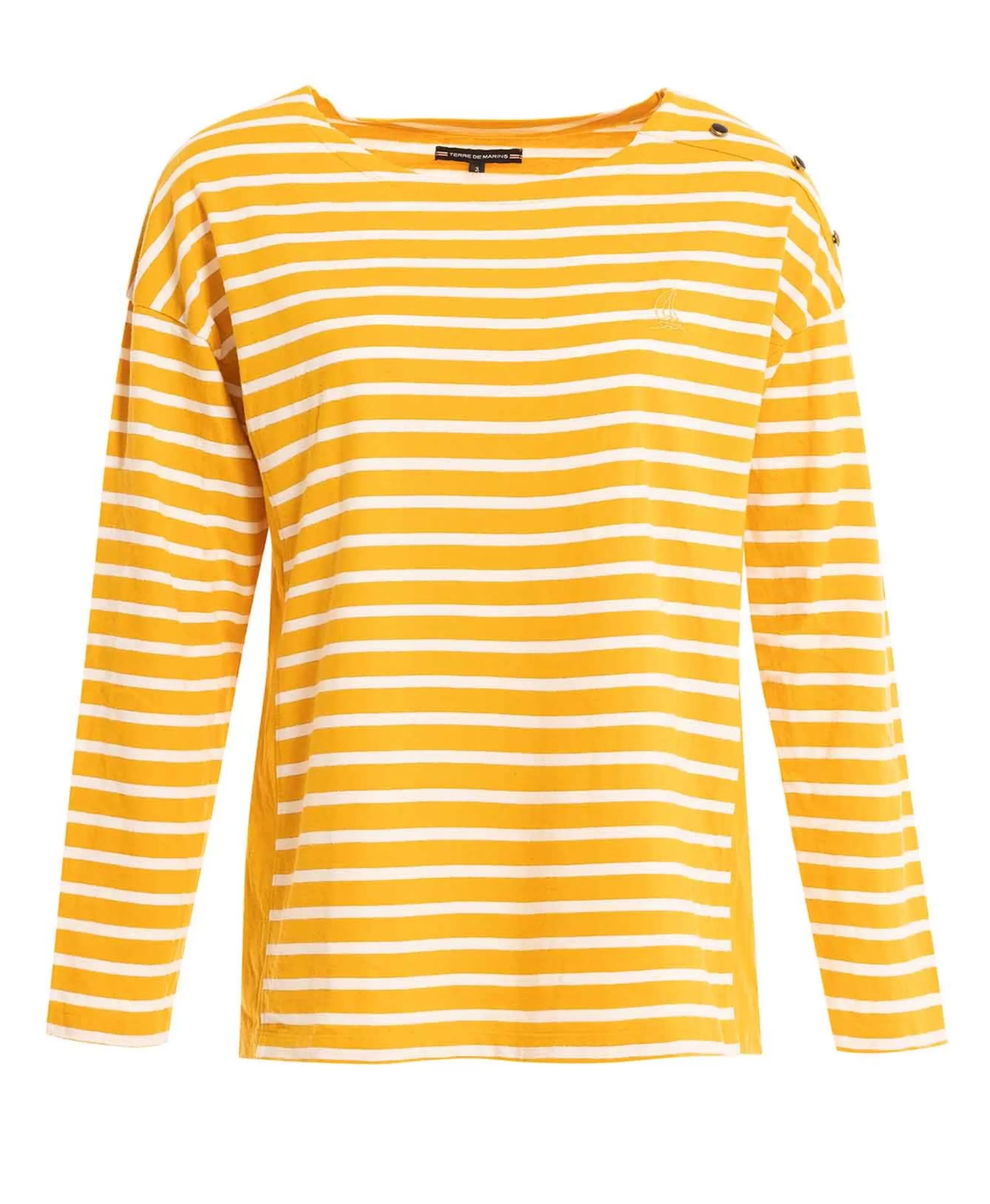 Terre de Marins TEE SHIRT ML FOND NATUREL RAYE JAUNE ABOR Outlet