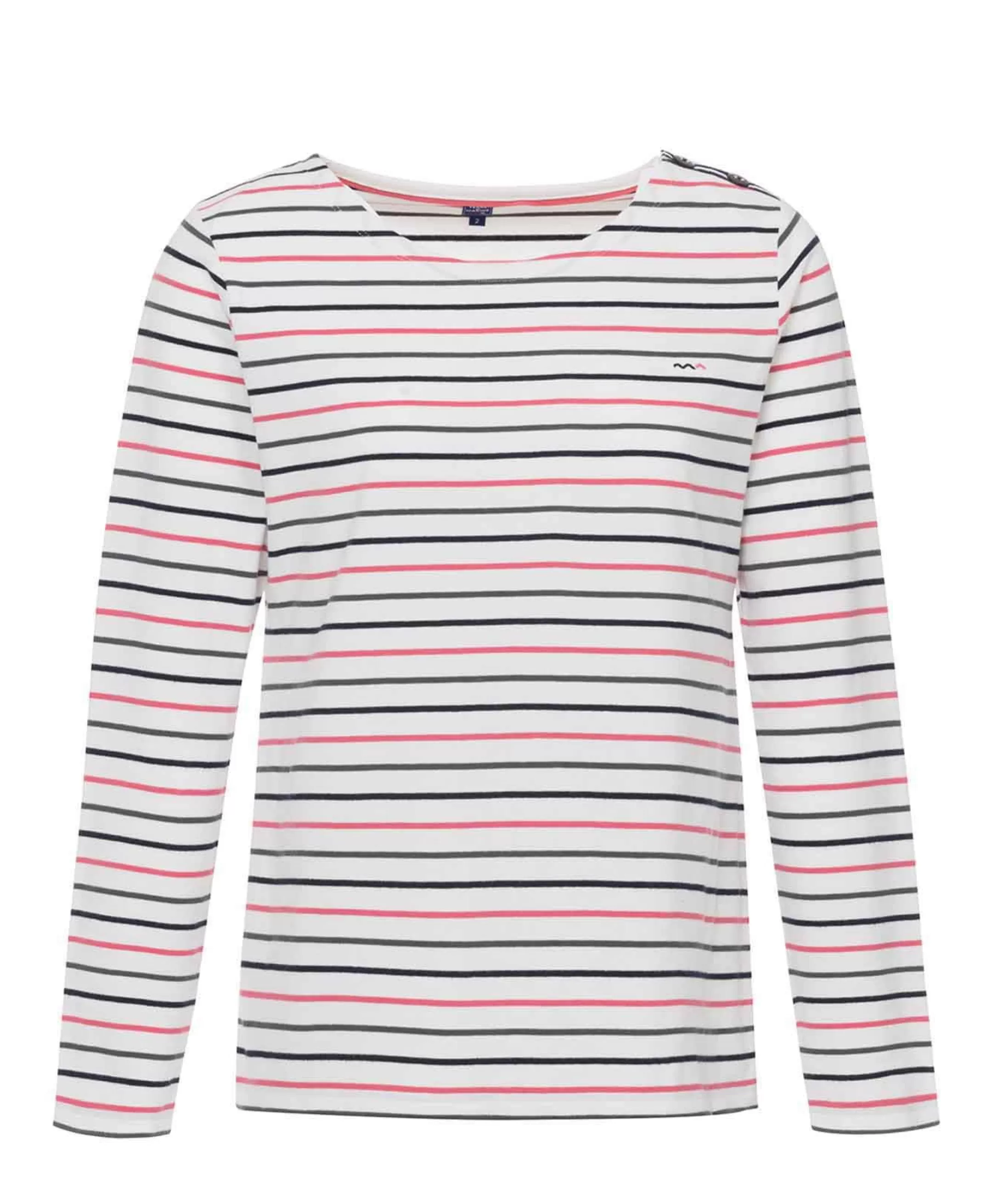 Terre de Marins TEE SHIRT ML FOND NATUREL RAYE MULTICOLORE SABIRE Discount
